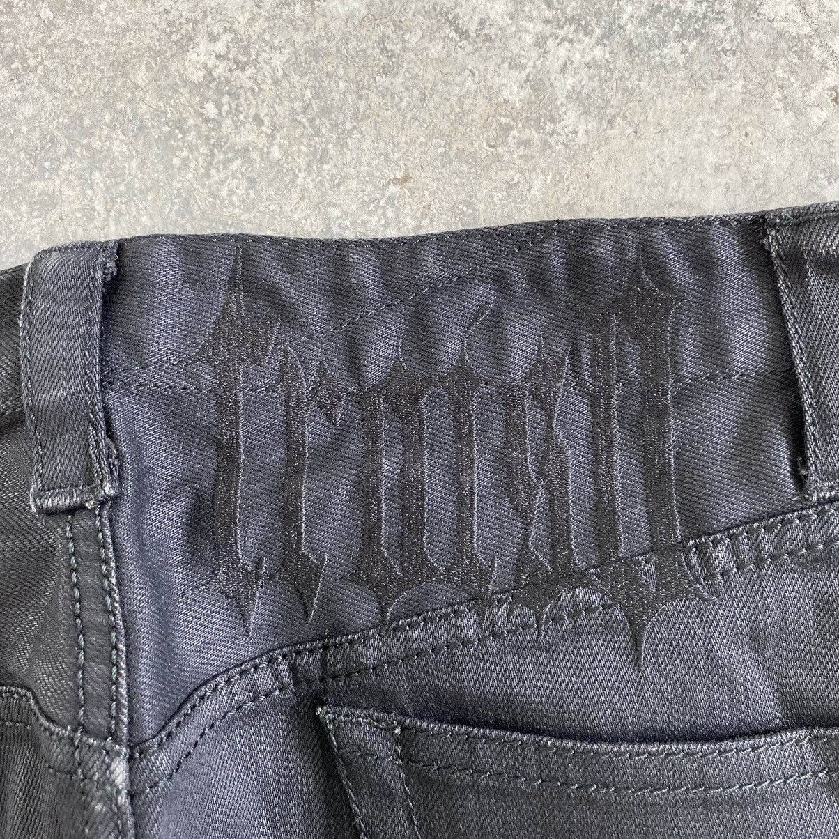 Japanese Brand Vintage Troiso Japan Curved Leg Coated Black Jeans Size US 31 - 19 Thumbnail