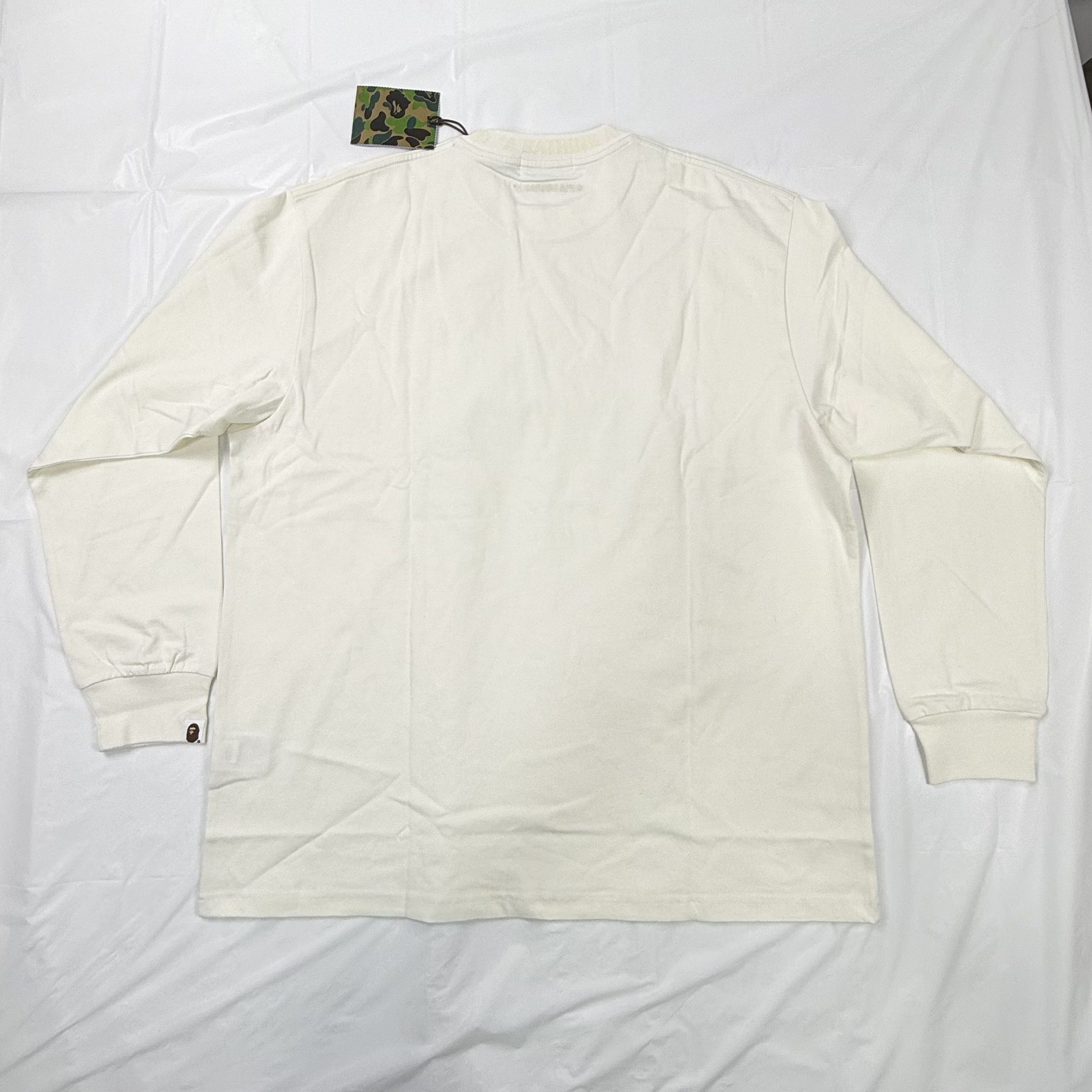 Bape A Bathing Ape BAPE Long Sleeve T-Shirt Cream Off-White Size US L / EU 52-54 / 3 - 2 Thumbnail