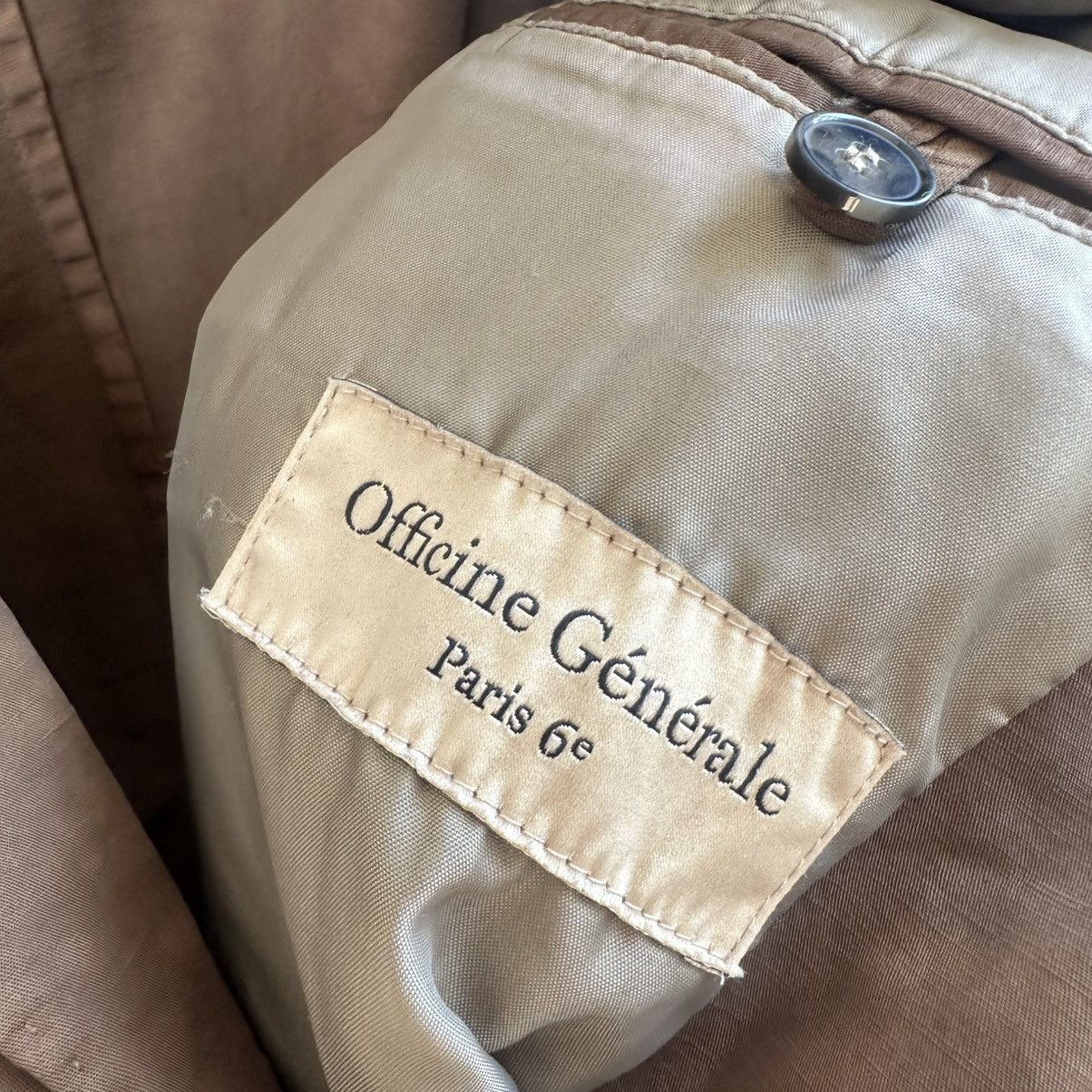 Officine Generale Officine Generale Armie 50 Khaki Linen Blend Blazer Jacket Size US M / EU 48-50 / 2 - 5 Thumbnail