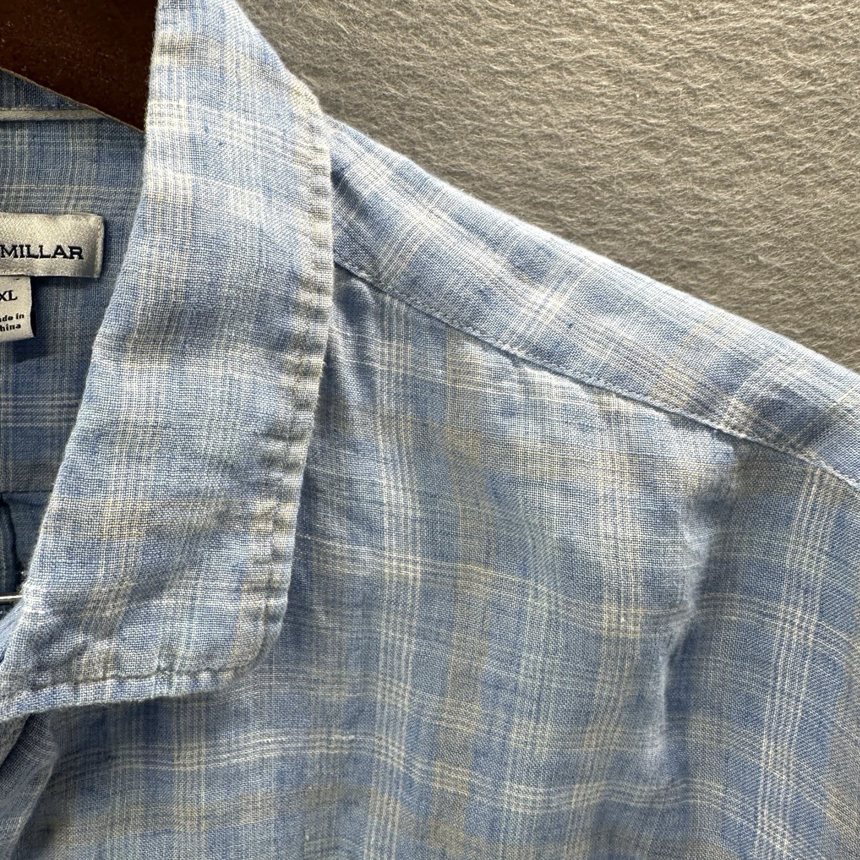 Peter Millar Vintage Peter Millar Men's Dress Shirt XL Blue Linen Button-Down Preppy Casual Size US XL / EU 56 / 4 - 4 Thumbnail
