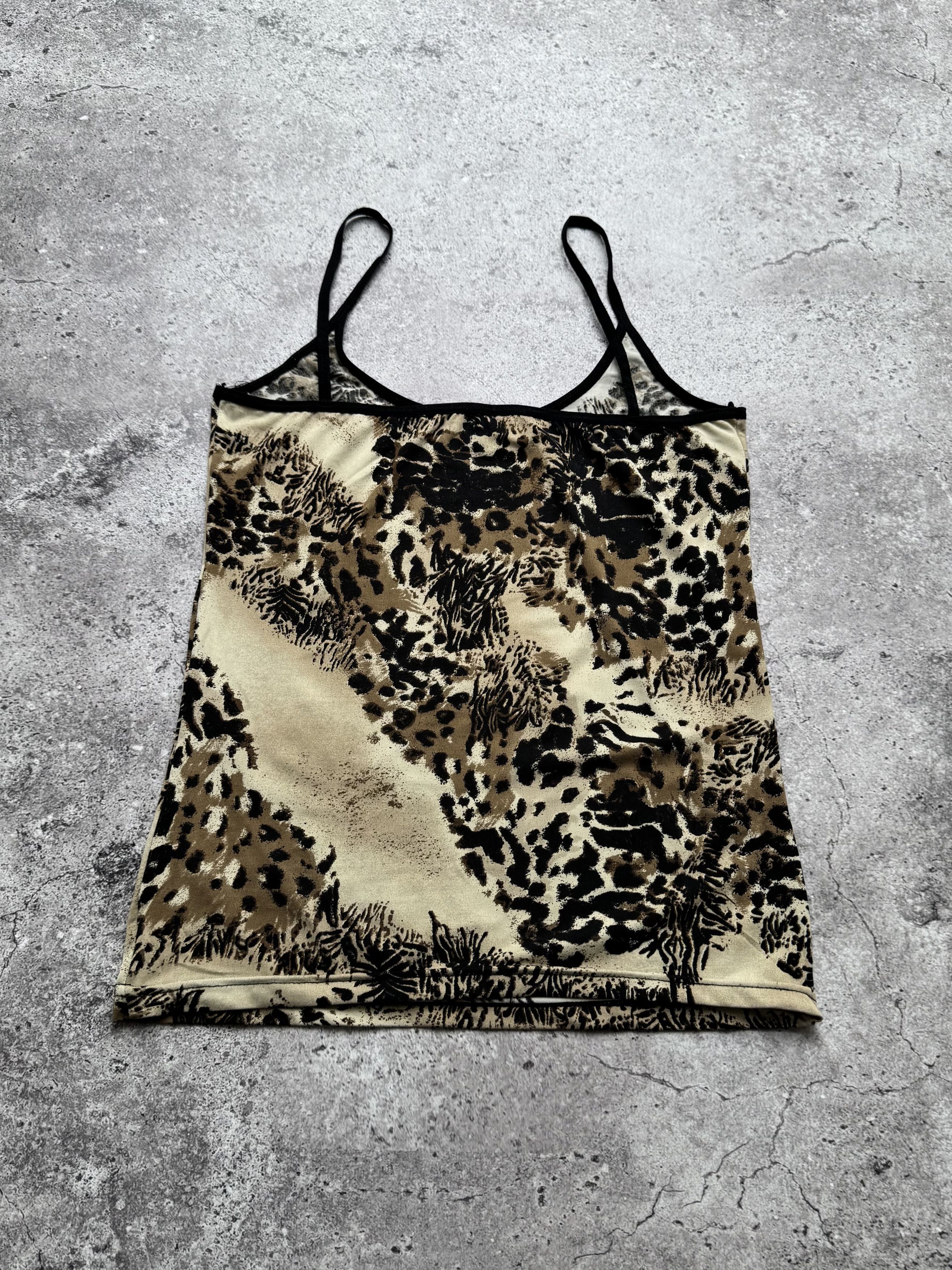 Vintage Y2K Print Cami Top Leopard Print Y2K Clubwear Tank (E8) Size XS / US 0-2 / IT 36-38 - 3 Thumbnail
