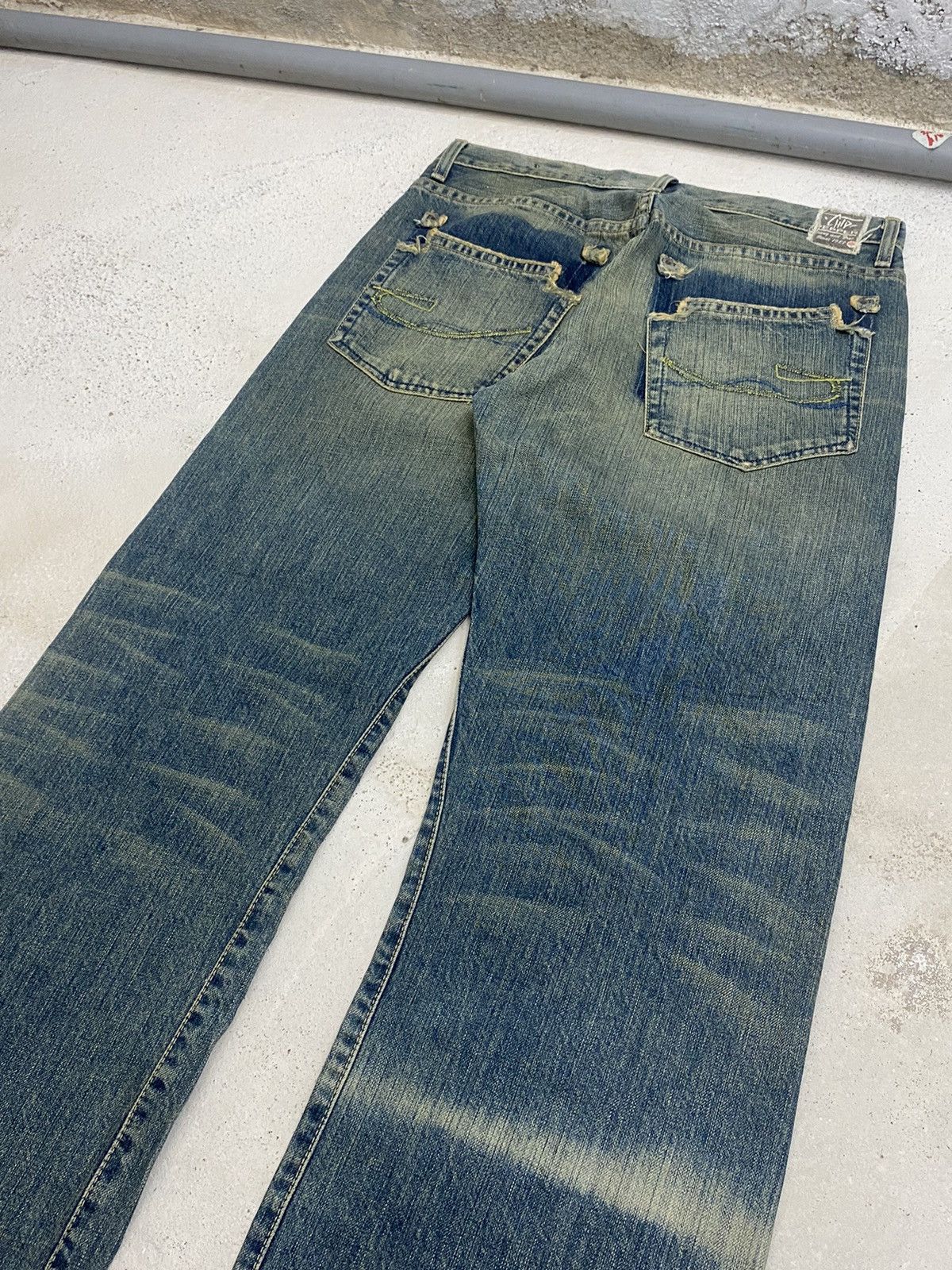 Hysteric Glamour × Japanese Brand Chip Pepper Jean Baggy Mud Washed Whisker Distressed Size US 30 / EU 46 - 15 Thumbnail