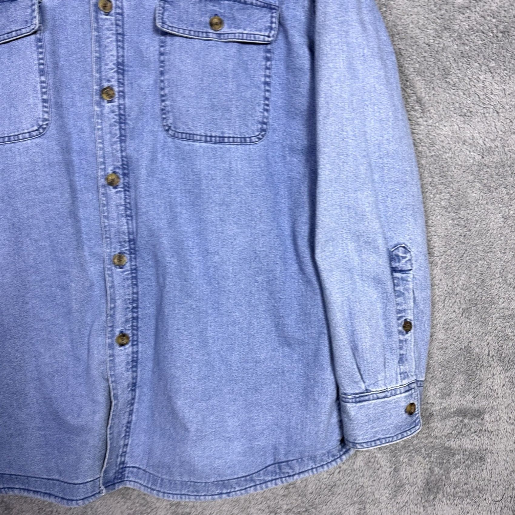 Vintage Woolrich Denim Jacket Mens L Shirt Shacket Flannel Lined Chore Field Barn 22580 Denim Jacket Mens L Blue Woolrich Regular Coat Size US L / EU 52-54 / 3 - 7 Thumbnail