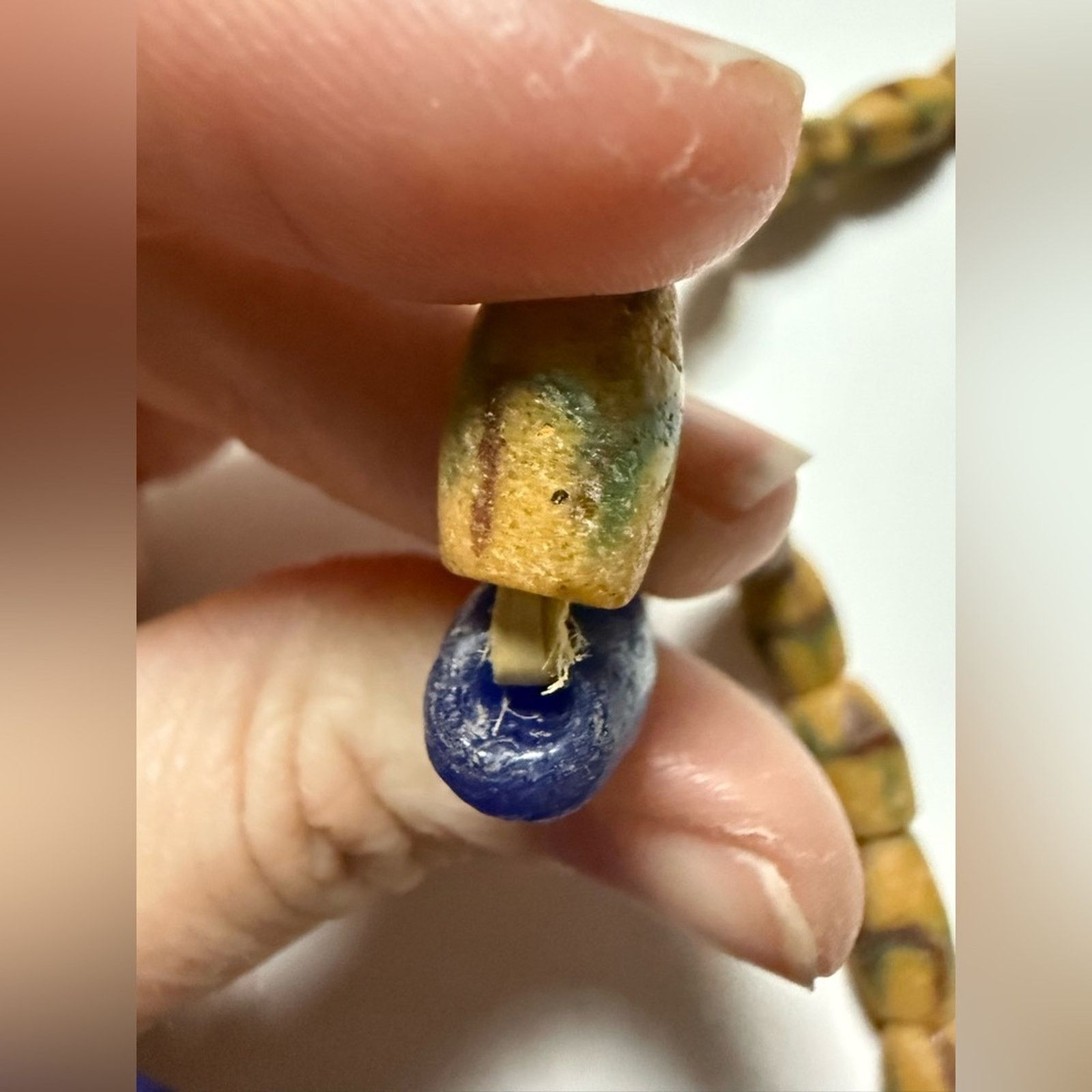 Vintage Vintage African Krobo Powder Glass Trade Bead Ghana 1970s–90 Size ONE SIZE - 4 Thumbnail