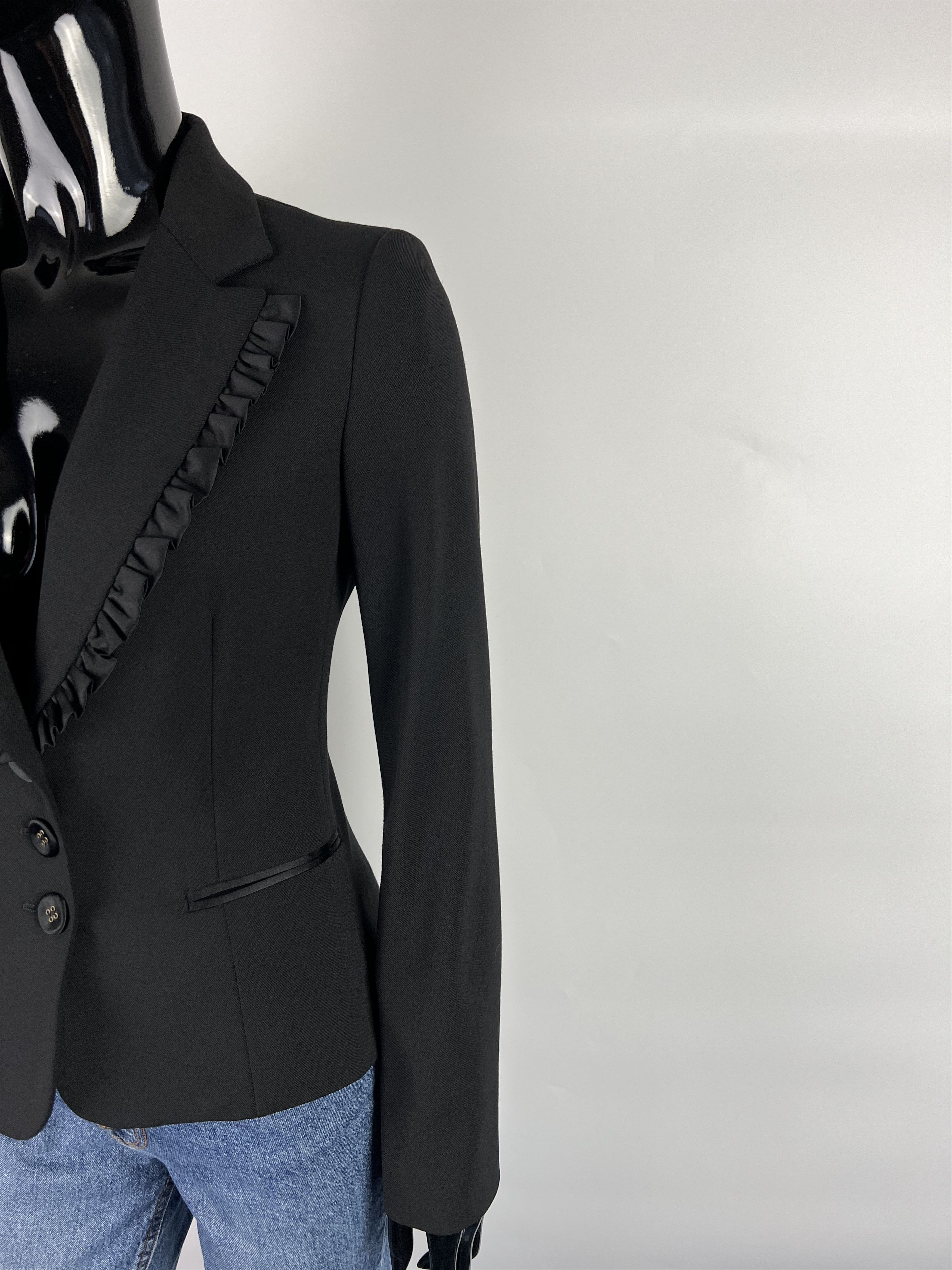 Moschino Moschino Jeans Women's Black Wool Blazer Size US2 IT38 GB6 Size XS / US 0-2 / IT 36-38 - 5 Thumbnail