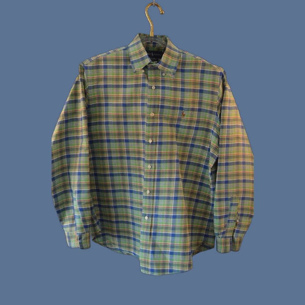 Polo Ralph Lauren POLO Ralph Lauren Shirt Mens L Classic Green Plaid Cotton Button-Up Long Sleeve Size US L / EU 52-54 / 3 - 1 Thumbnail