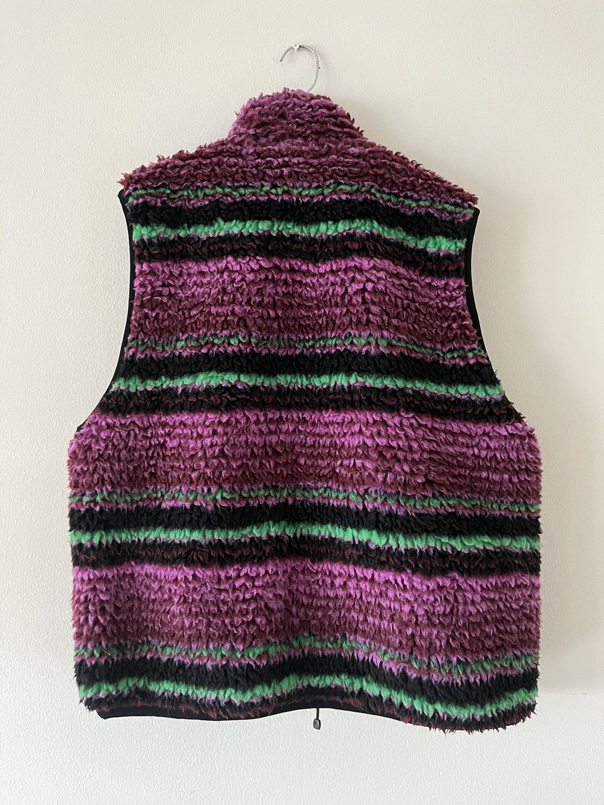Stussy Stüssy Vest Striped Sherpa size M purple green and black Size US M / EU 48-50 / 2 - 6 Thumbnail