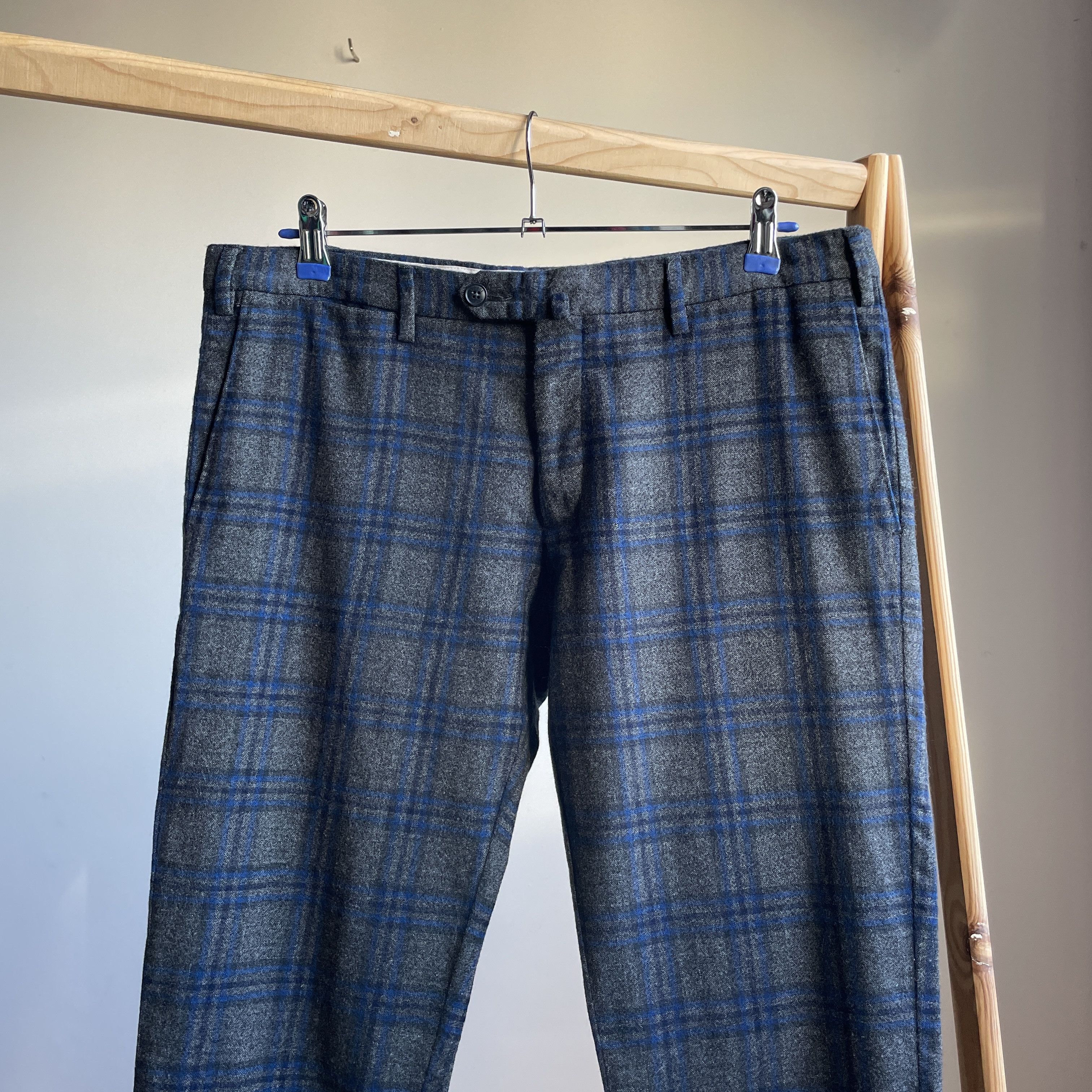 Boggi Boggi Milano Plaid Wool Slim Fit Dress Trousers Size EUR 52 Size US 34 / EU 50 - 3 Thumbnail