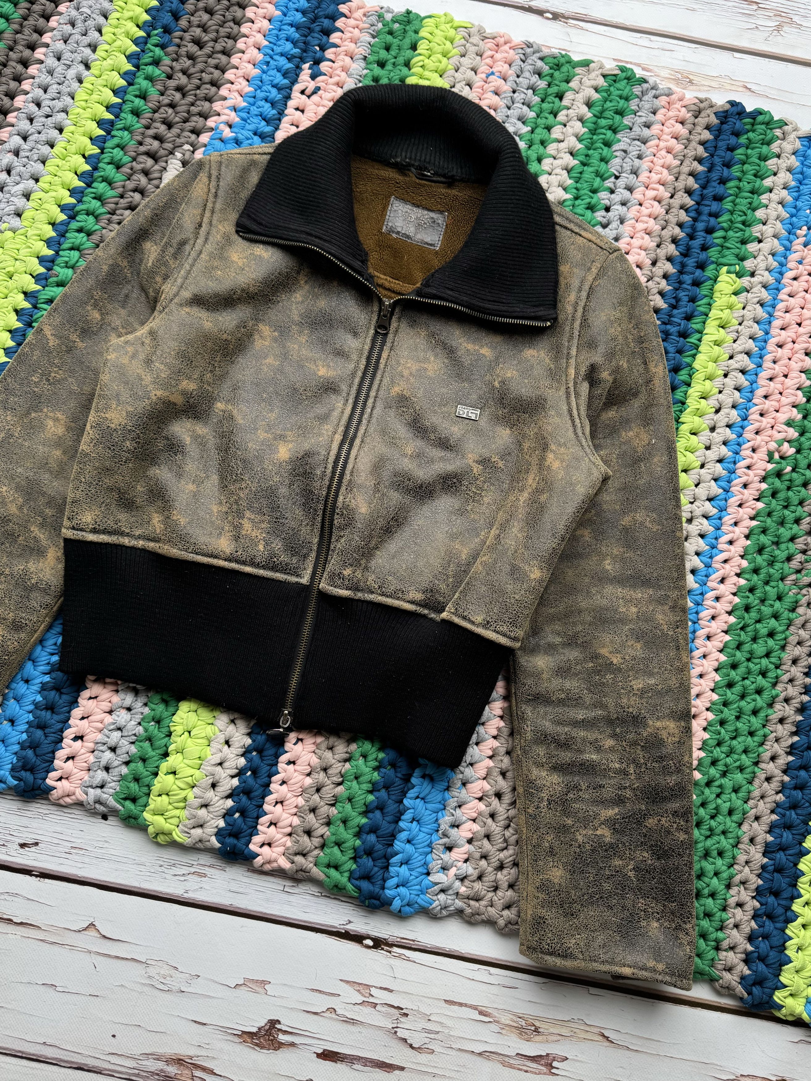 Japanese Brand Vintage Faded Cropped Faux Sheepskin Jacket (D15) Size S / US 4 / IT 40 - 3 Thumbnail
