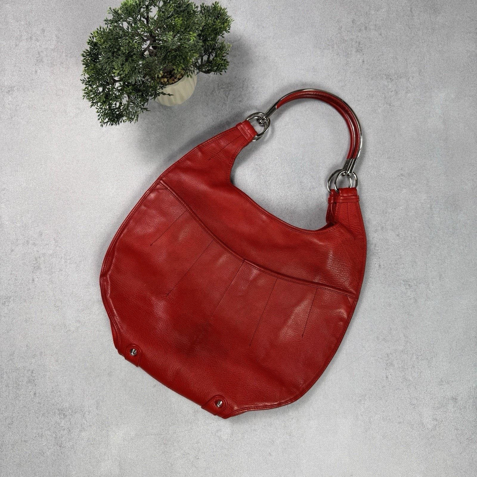 Christian Dior Red Leather Medium 61 Tote