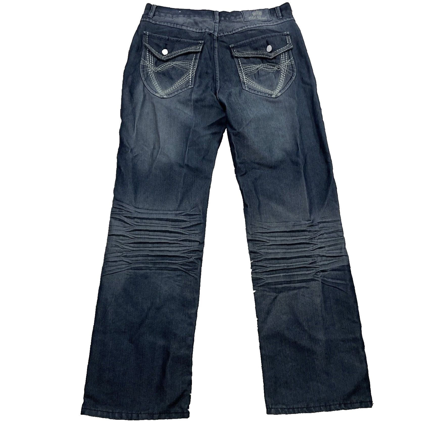 Denime VINTAGE Old Skool Straight Jeans sequin Pocket Adult 34x32 Denim Blue 5-Pocket Design Mens Jeans/Denim Shiny Dark Blue Size US 34 / EU 50 - 3 Thumbnail