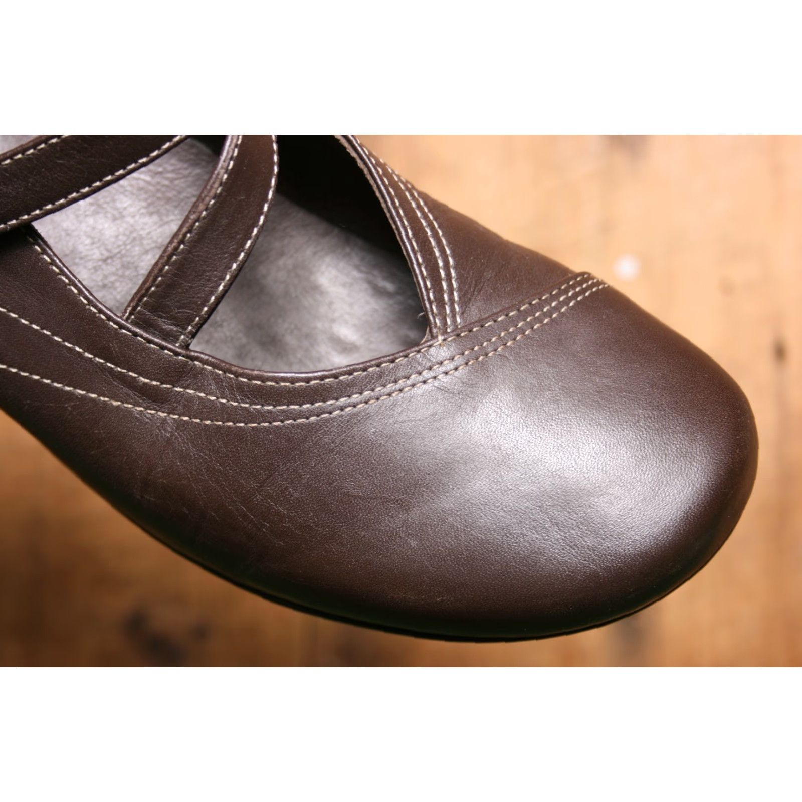Vintage WOLKY Passion Brown Leather Mary Jane USD 8 Women Casual Hook & Loop 39 EUR 39 ≈ US 8 Mary Jane Womens Leather Brown Passion Size ONE SIZE - 6 Thumbnail