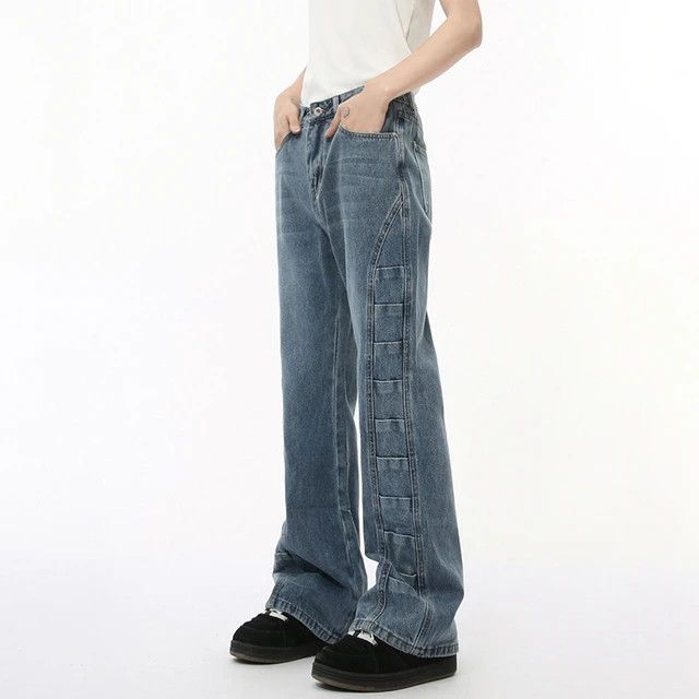 Japanese Brand Straight Leg Casual Solid Colour Loose Jeans Size US 31 - 3 Thumbnail