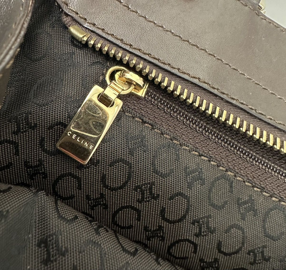 Celine Celine 2001 Macadam C White Canvas - Brown Leather Hand Bag Size ONE SIZE - 18 Thumbnail
