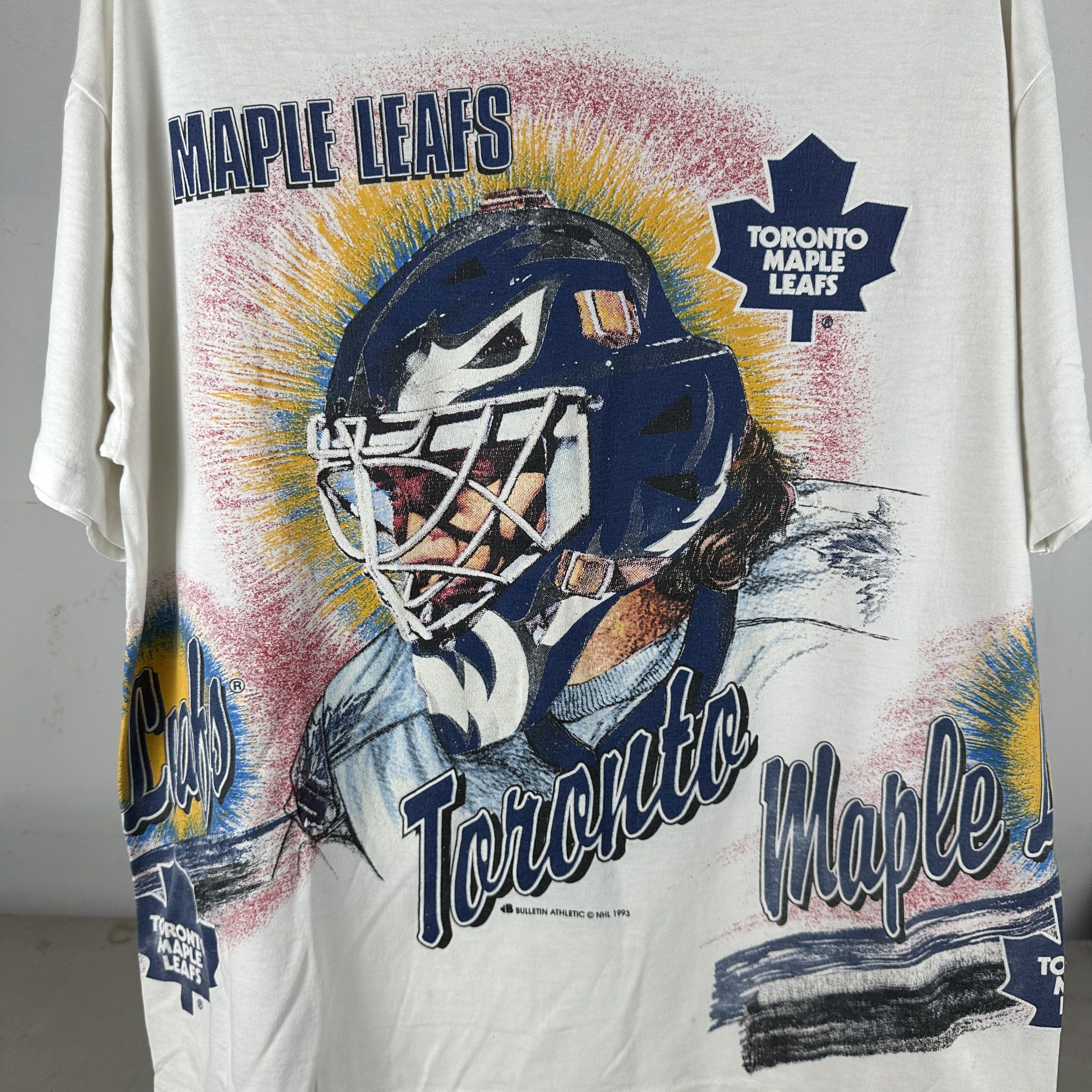 Vintage 1993 Toronto Maple Leafs Bulletin Athletic NHL AOP Tee Size US L / EU 52-54 / 3 - 2 Thumbnail
