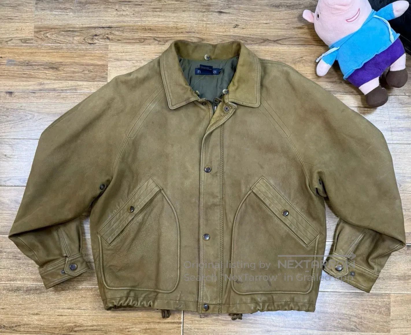 VINNY's Vintage Nautica Men's Leather Jacket. Size US XXL / EU 58 / 5 - 1 Thumbnail
