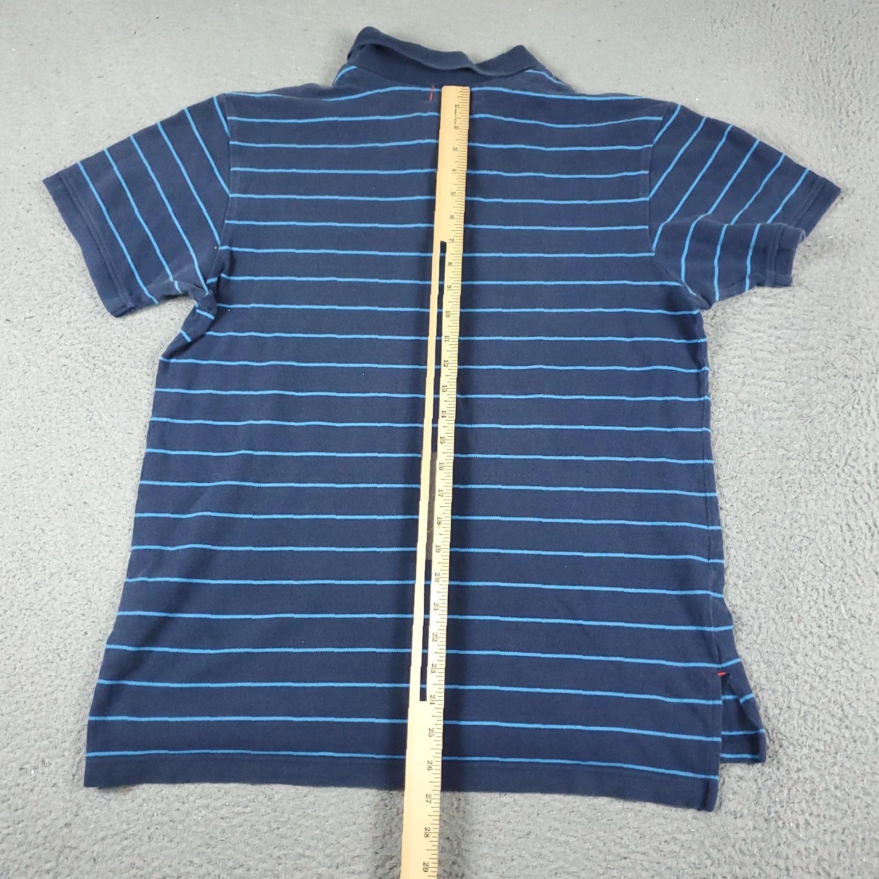 Nike VINTAGE Nike Polo Shirt Blue Striped Mens Large Cotton Short Sleeve Y2K Swoosh Size US L / EU 52-54 / 3 - 5 Thumbnail