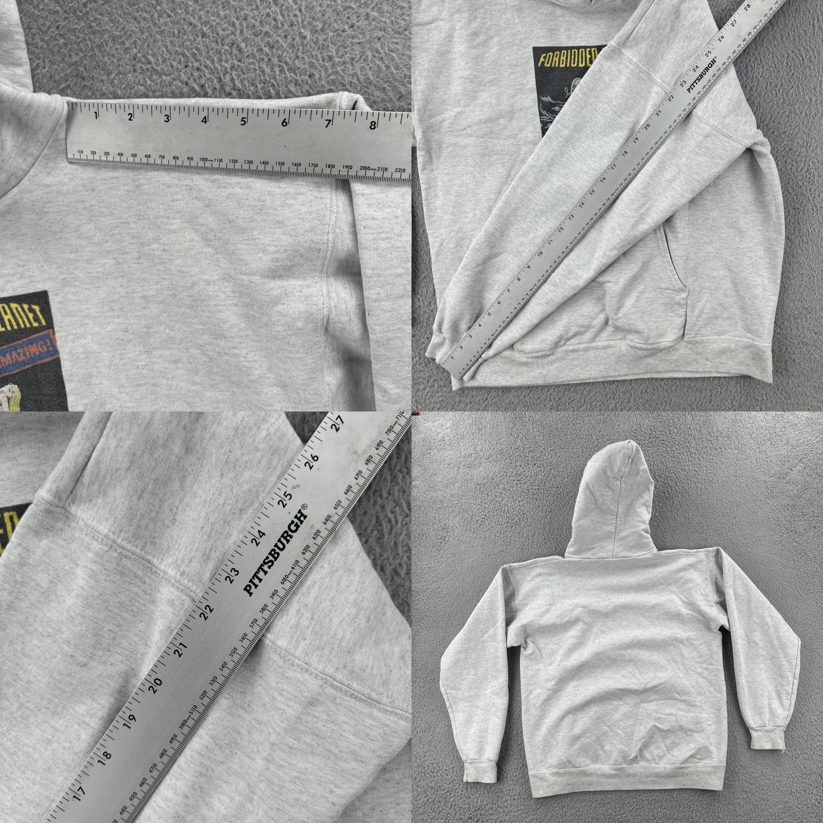 Hanes VINTAGE Hanes Ultimata Cotton Hoodie Gray M Men Graphic Print Forbidden Planet Movie Pullover Heavyweight Long Sleeve Drawstring Adult Medium Size US M / EU 48-50 / 2 - 9 Thumbnail