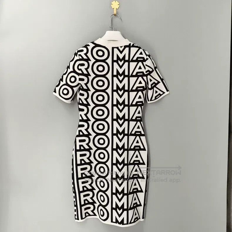 Fendi Fendi Black and white barrage all-over print knit dress Size XXS / US 00 / IT 34 - 2 Thumbnail
