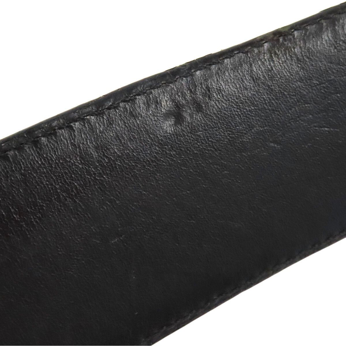 Chrome Hearts CHROME HEARTS Rectangle Scroll Belt Black Leather Size ONE SIZE - 7 Thumbnail