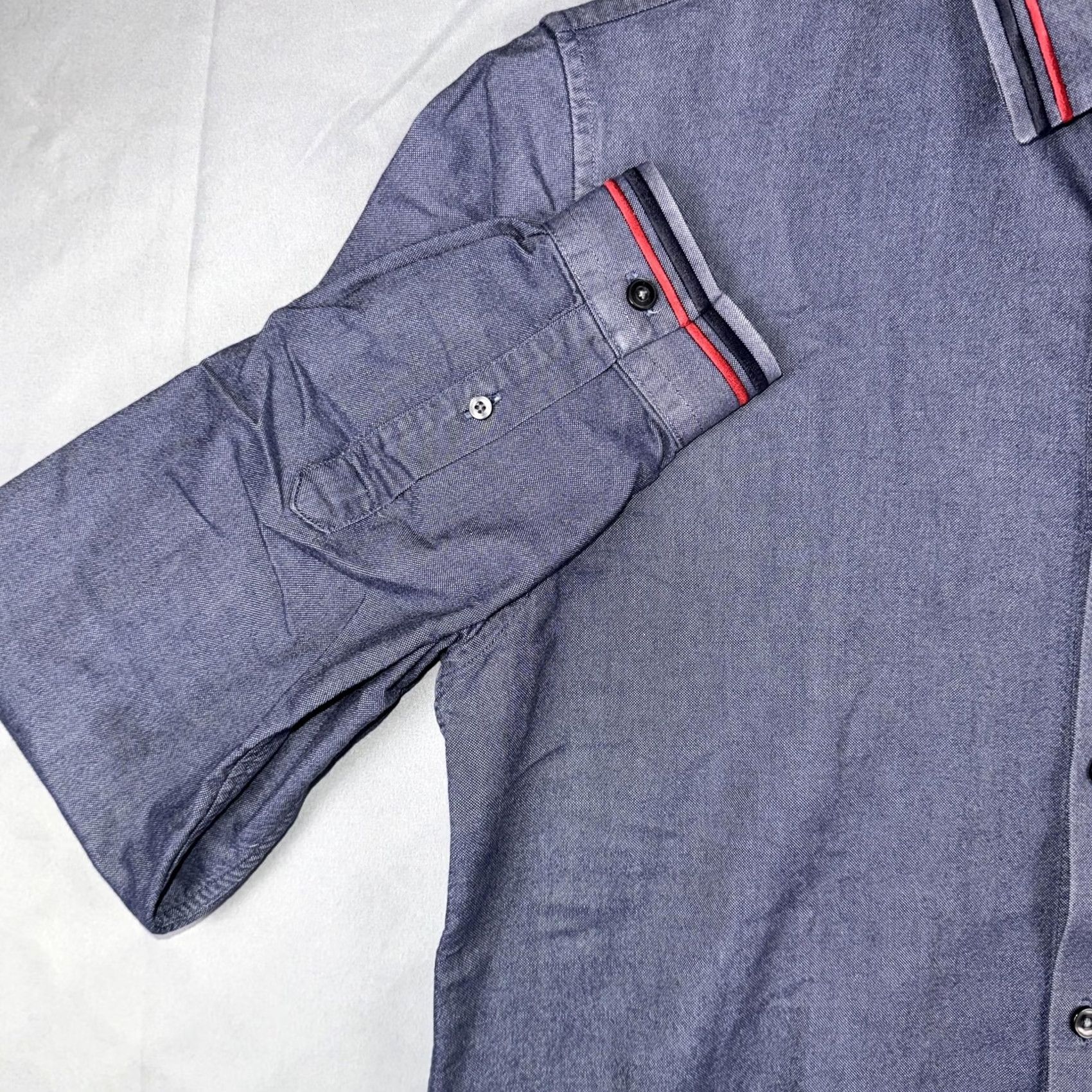 Fred Perry Fred Perry Shirt Mens M Blue Chambray Long Sleeve Button Front Casual Size US M / EU 48-50 / 2 - 6 Thumbnail