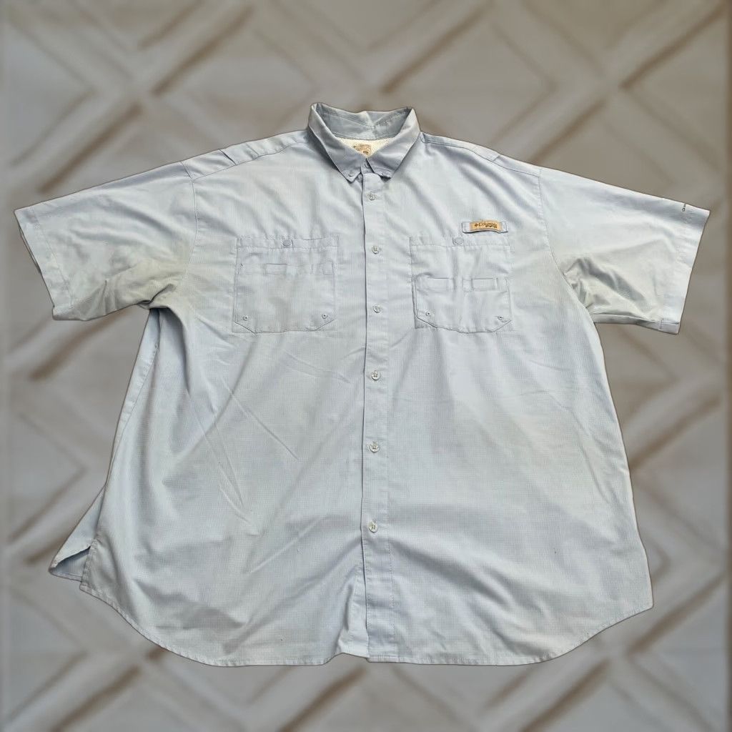 Vintage Columbia PFG Omni Shade Tamiami Shirt Mens XXL Light Blue Short Sleeve Fishing Size US XXL / EU 58 / 5 - 1 Thumbnail