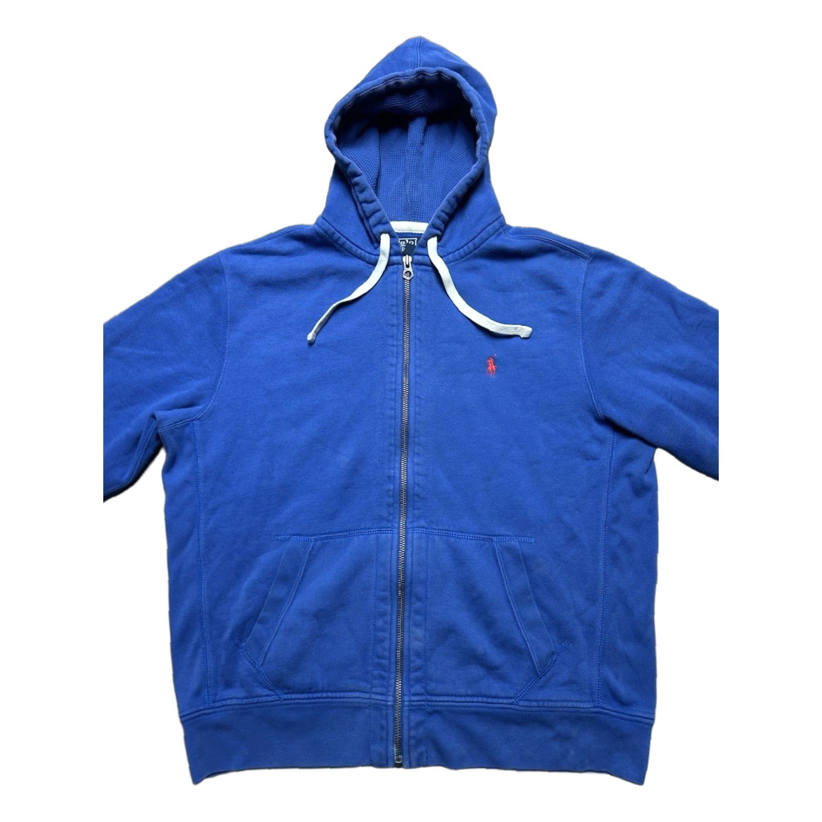 Polo Ralph Lauren VINTAGE Polo Ralph Lauren Hoodie Full Zip Waffle Thermal Hood Pony Navy Blue XL Men Size US XL / EU 56 / 4 - 1 Thumbnail