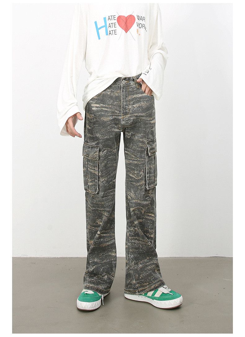 Japanese Brand × Jean American distressed pocket loose camouflage cargo jeans Size US 32 / EU 48 - 2 Thumbnail