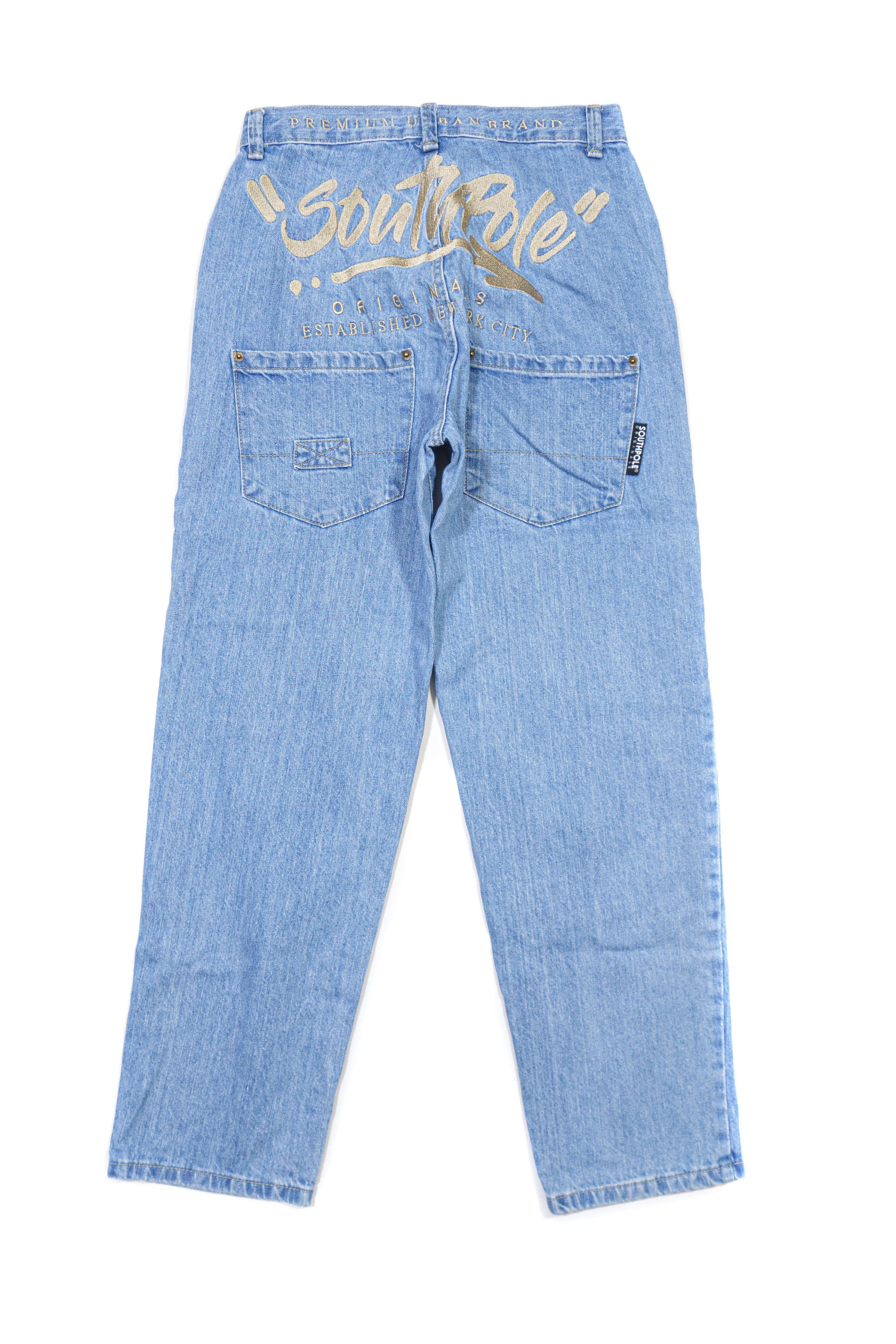 Southpole 00S Big Logo Embroidered Rap Jeans Size US 30 / EU 46 - 1 Thumbnail