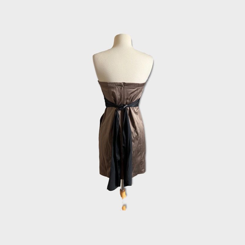 Dillard's Papaya | Strapless Satin Dress | Size Medium Copper Tones Size M / US 6-8 / IT 42-44 - 2 Thumbnail