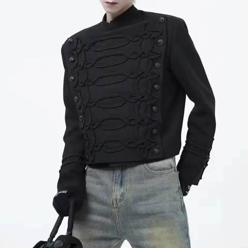 Japanese Brand Black Military-Inspired Jacket | Unique Knot Detail Size US M / EU 48-50 / 2 - 6 Thumbnail