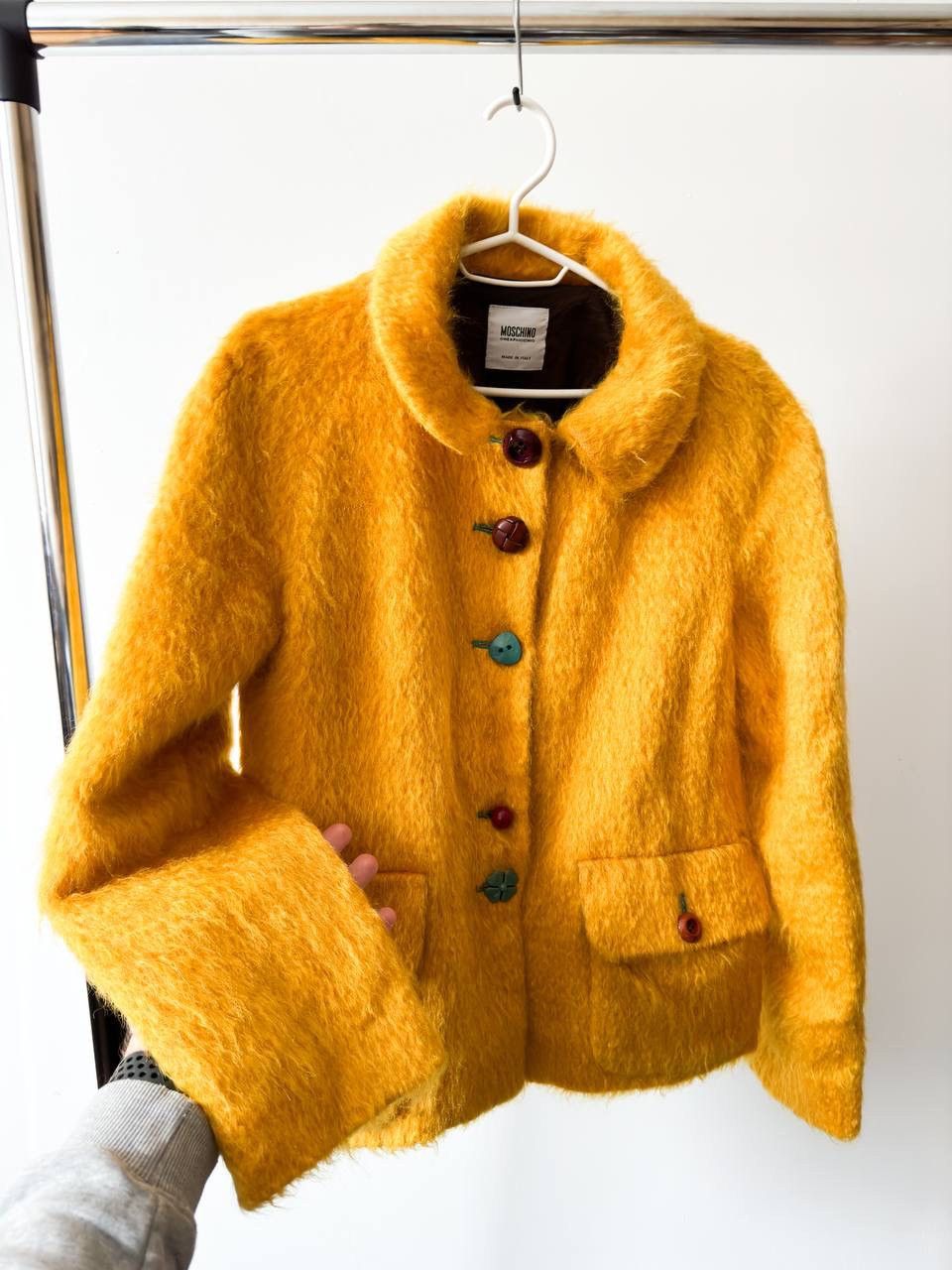 Moschino Moschino Cheap&Chic Mohair Yellow Fuzzy Blazer Size M / US 6-8 / IT 42-44 - 4 Thumbnail