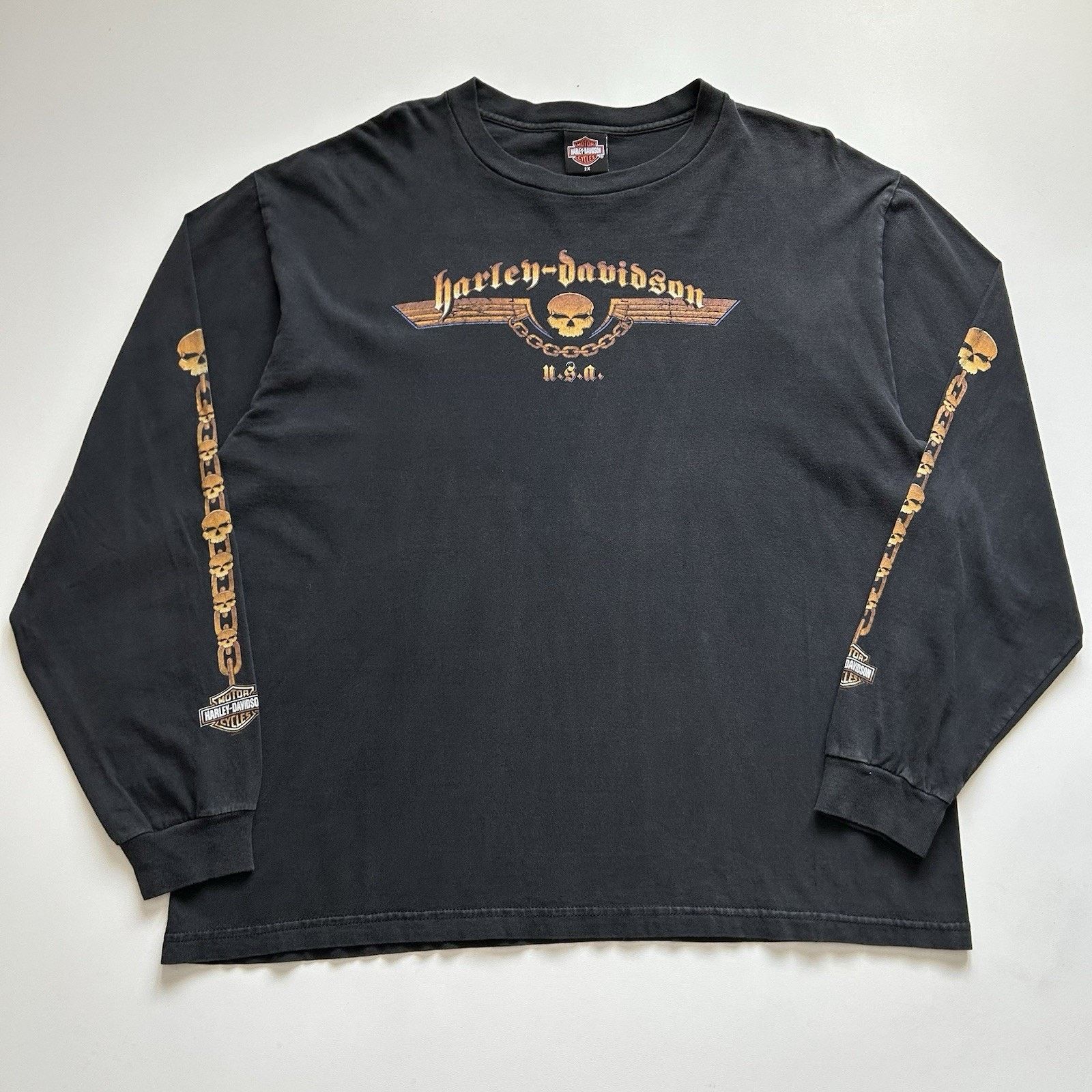 Harley Davidson × Vintage Vintage Harley Davidson Faded Long
