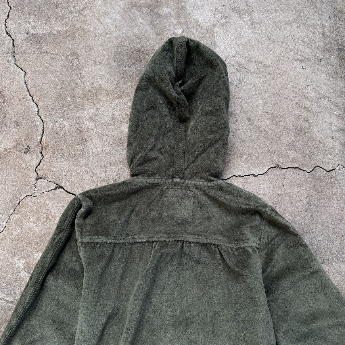 Japanese Brand × Vintage O’Bleu Velour Green Zip Up Hoodie Size XXS / US 00 / IT 34 - 7 Thumbnail