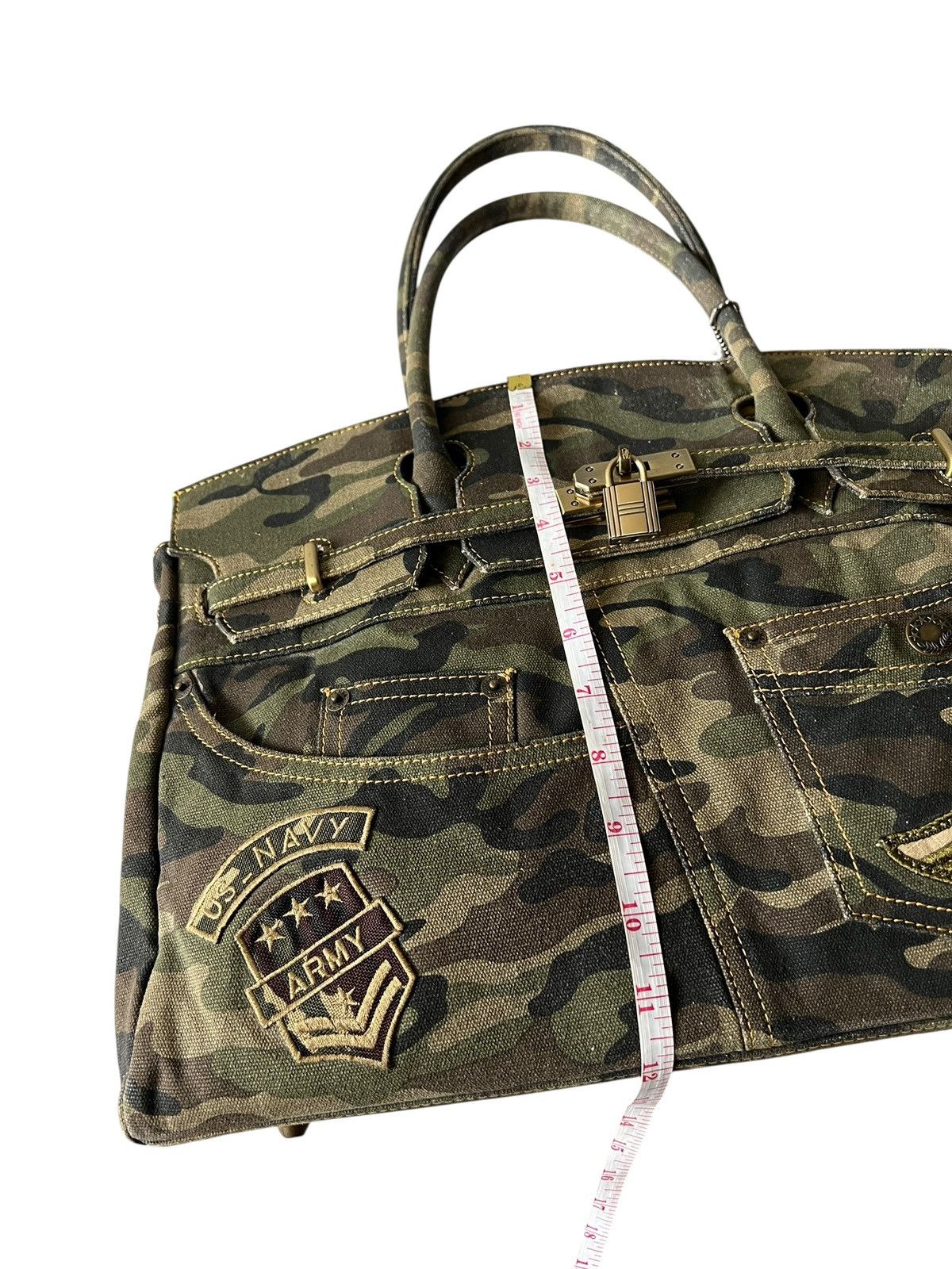Japanese Brand 2000s Ra Iride 🇯🇵 Camouflage Birkin Bag Hermes Size ONE SIZE - 14 Thumbnail