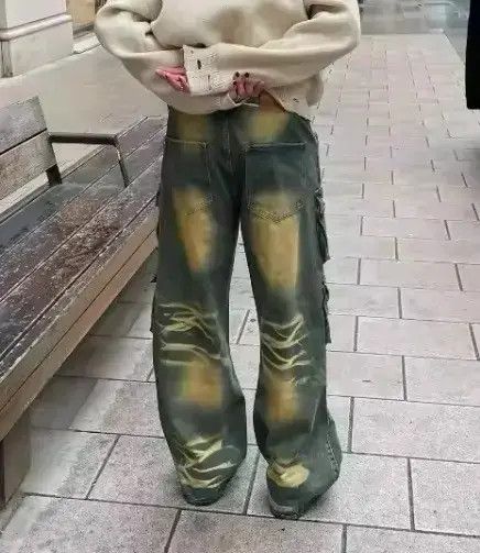 Japanese Brand Washed Baggy Jeans Size US 32 / EU 48 - 2 Thumbnail