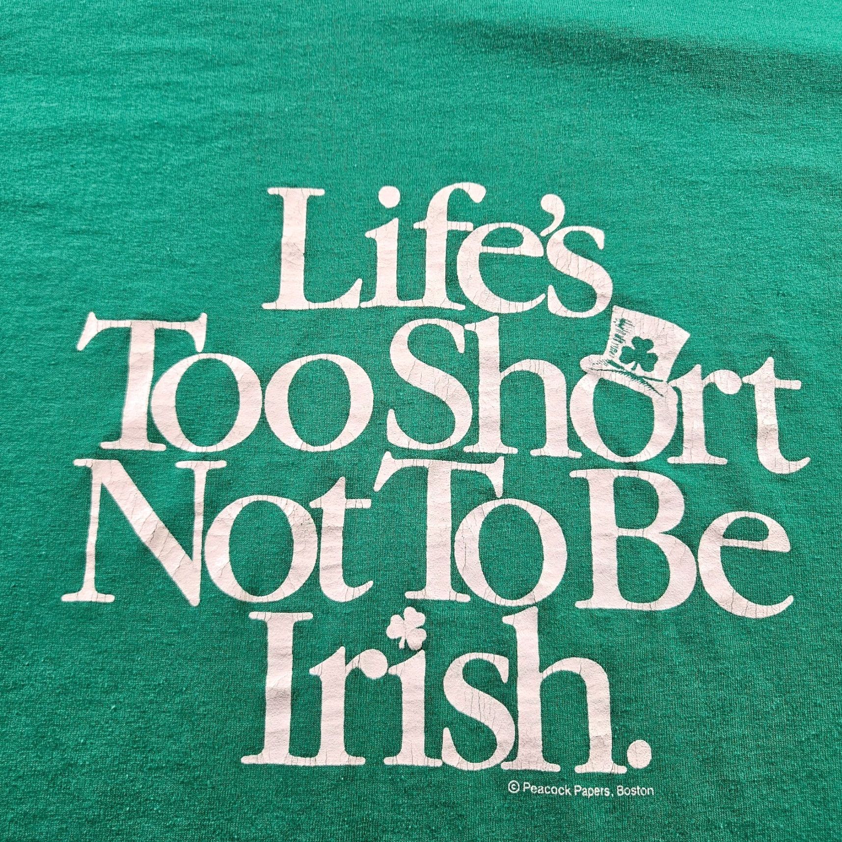 Hanes VINTAGE Hanes Green Graphic T-shirt Mens 90s Funny Irish Crew Neck Short Sleeve Sz L Made In USA Size US L / EU 52-54 / 3 - 3 Thumbnail