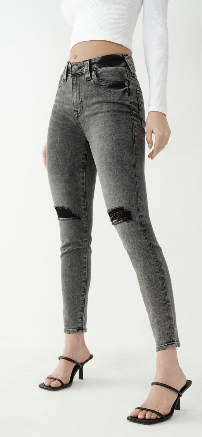 True Religion Halle High Rise Super Skinny Crop Jeans
