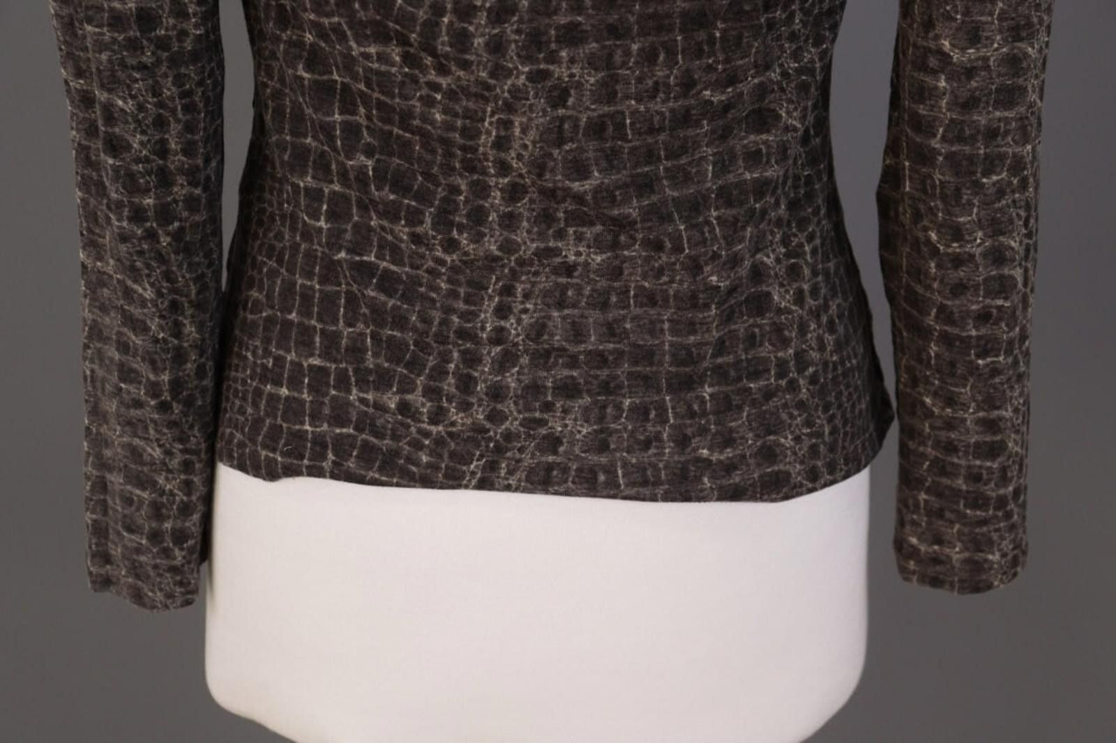 Designer Max Mara Blue Brown Wool Animals Printed Shirt Size S Size S / US 4 / IT 40 - 11 Thumbnail