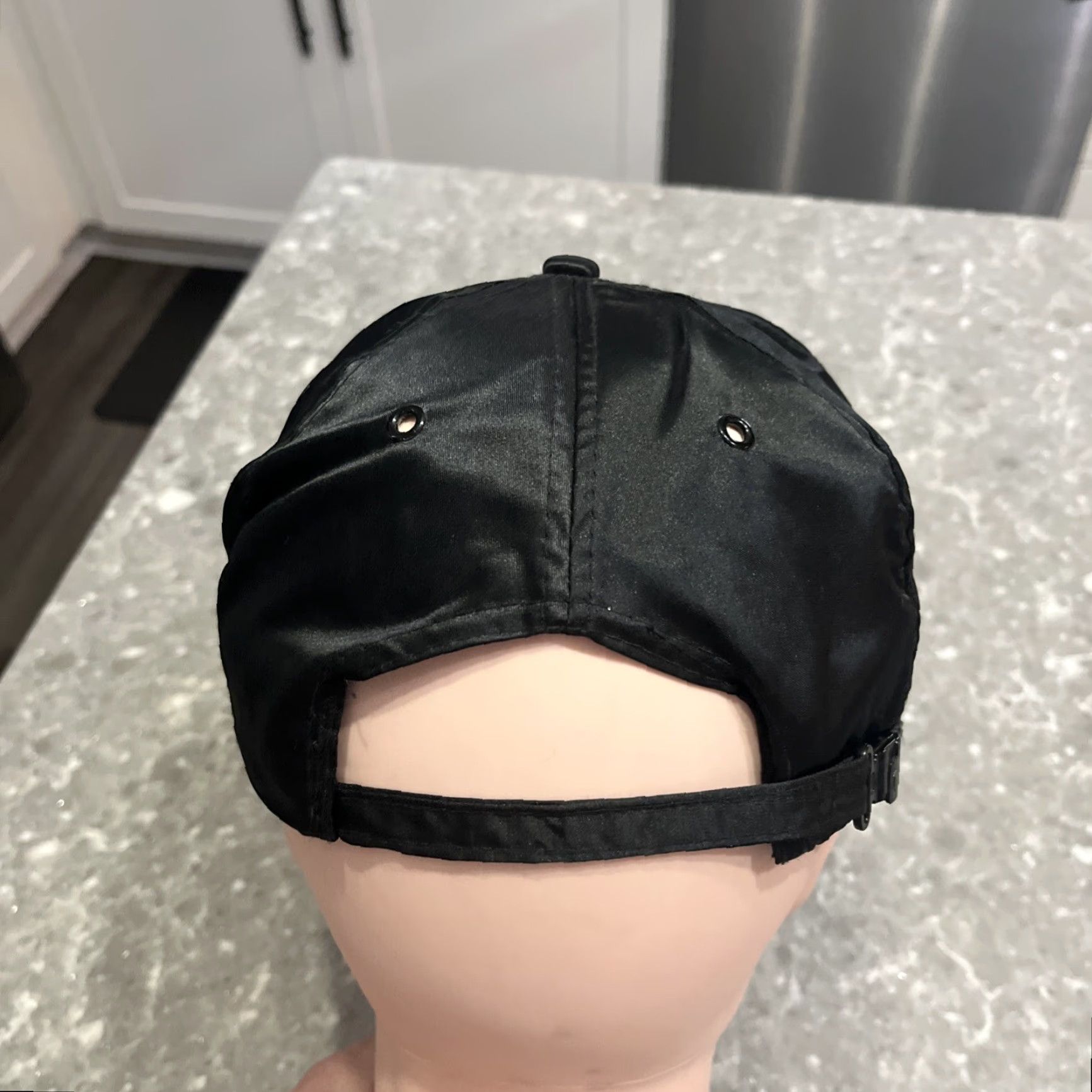 Vintage VINTAGE Nissin Desert Storm Baseball Cap Zipper back Hat Black Satin Adjustable Men Adults Casual 1991 Military Theme Size ONE SIZE - 4 Thumbnail