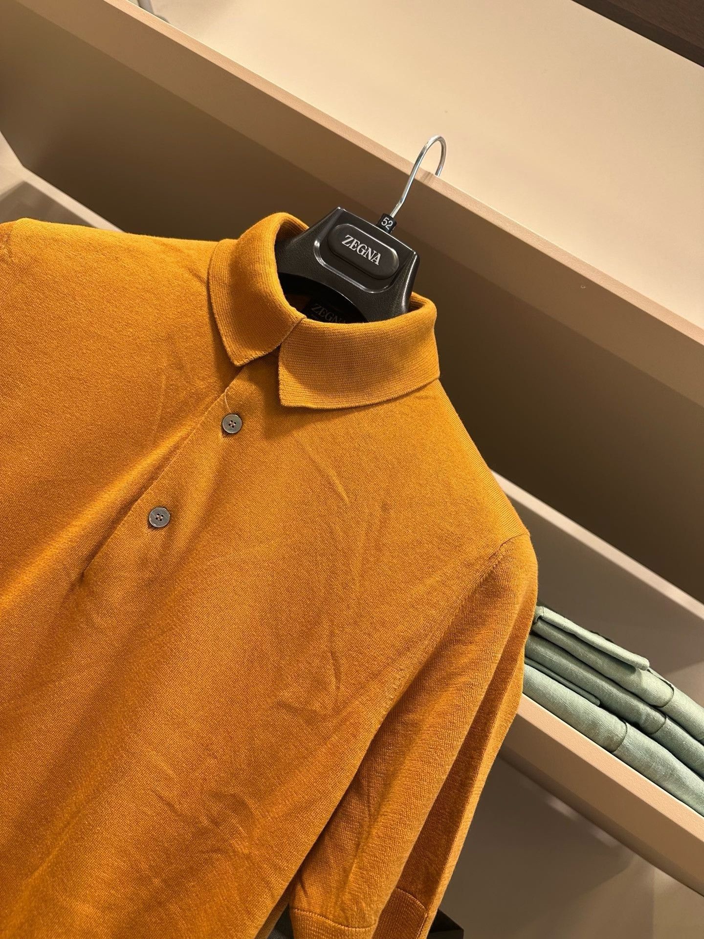 Ermenegildo Zegna Zegna Men's Mustard Knit Polo Shirt Size US M / EU 48-50 / 2 - 2 Thumbnail