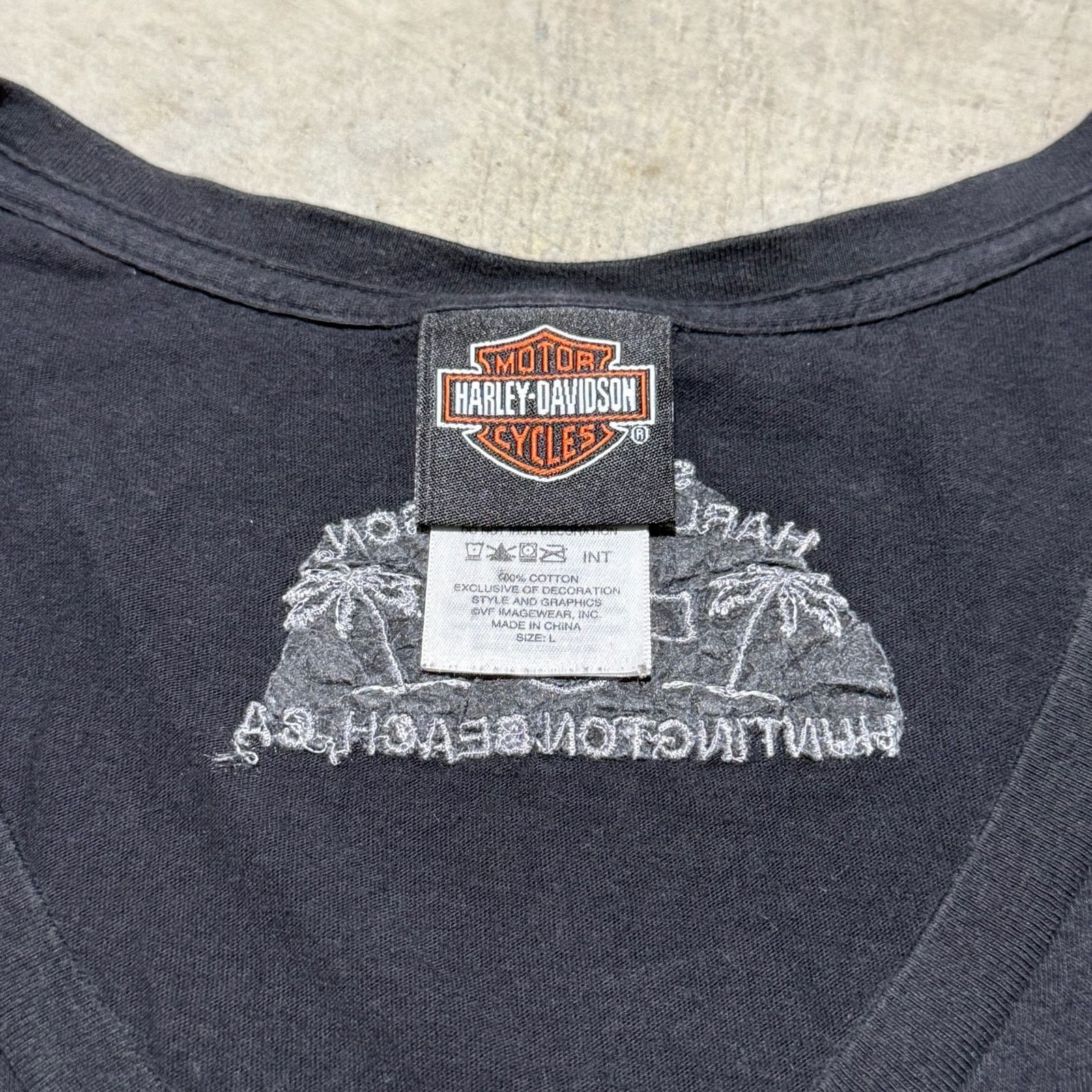 Harley Davidson Vintage woman’s Harley Tee Wings / Skulls Large Size L / US 10 / IT 46 - 2 Thumbnail