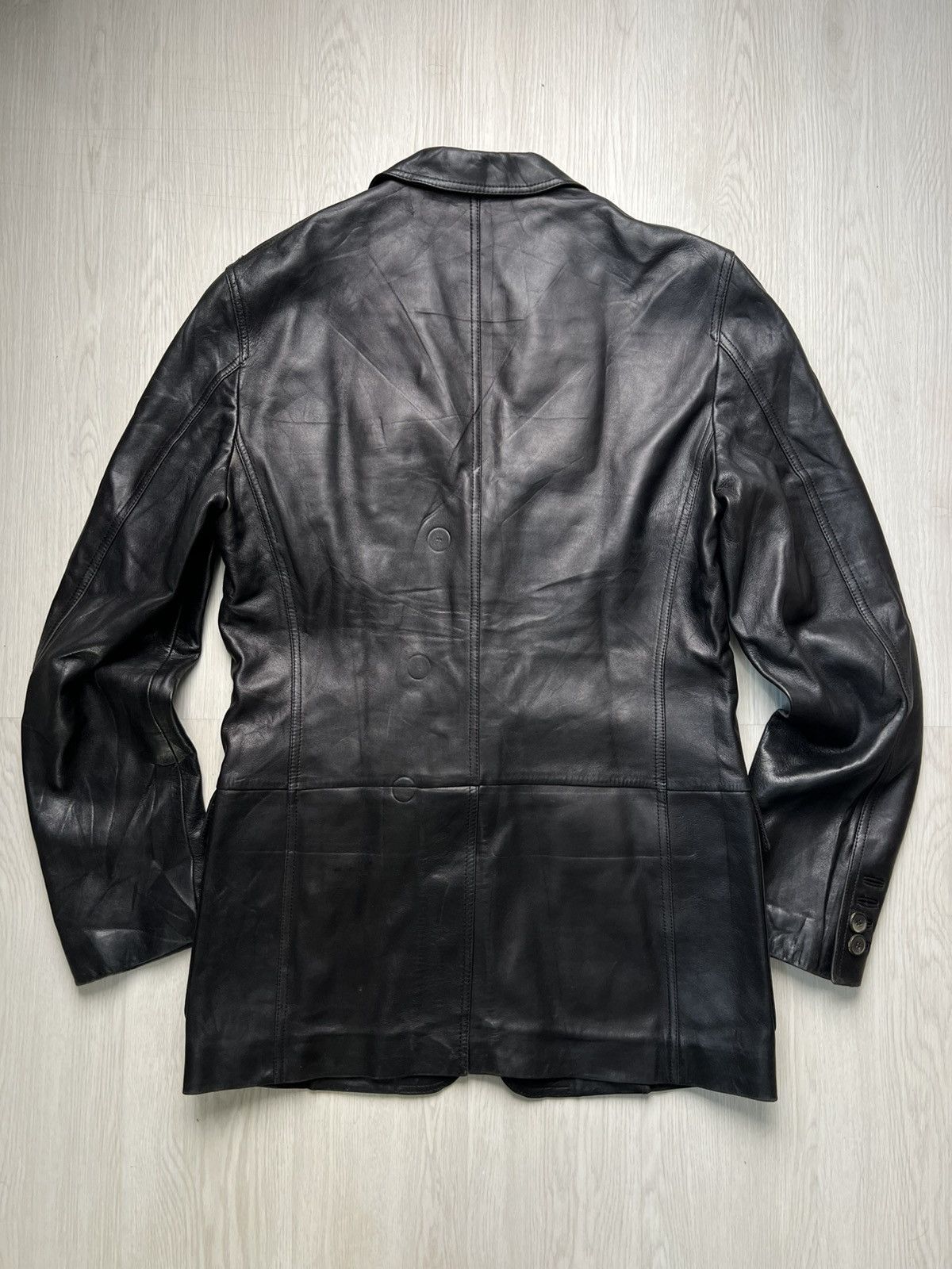 Yves Saint Laurent Fall 2002 Tom Ford For Yves Saint Laurent Leather Blazer Size US M / EU 48-50 / 2 - 2 Thumbnail
