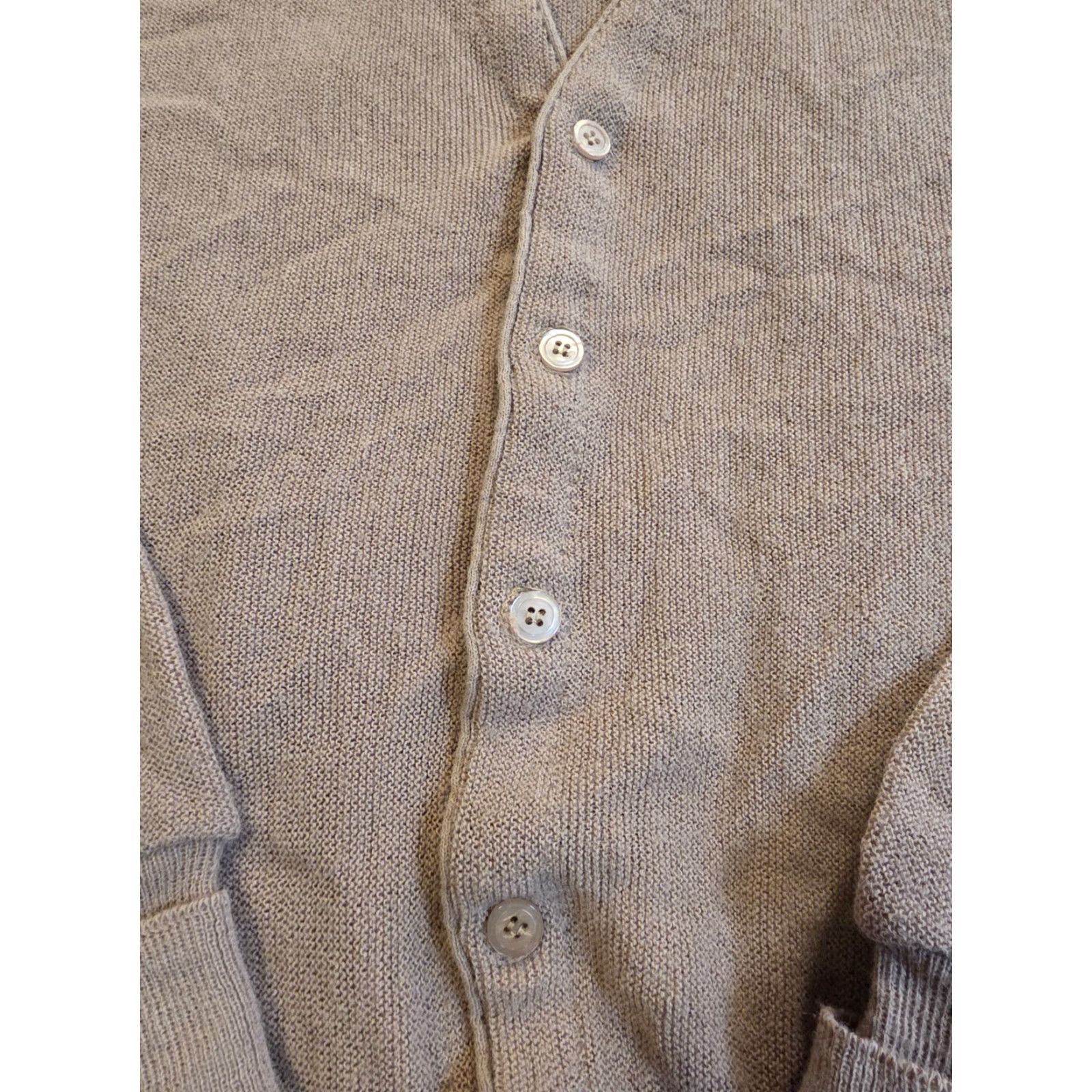 Jantzen VINTAGE Jantzen Cardigan Sweater Mens XL Beige Spun Pak Orlon Acrylic V-Neck Button Knit Long Sleeve Size US XL / EU 56 / 4 - 4 Thumbnail