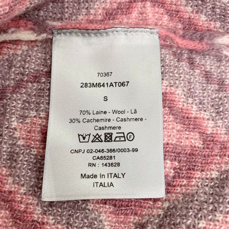 Dior Dior 22 pink diamond pattern full-print V-neck wool sweater Size US S / EU 44-46 / 1 - 7 Thumbnail