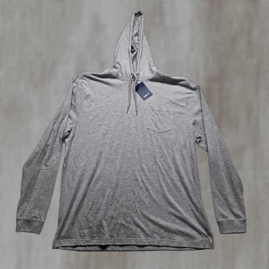 Vintage Crown & Ivy Hoodie Men XL Gray Solid Fleece Hoodie Pocket Sweater Winter Pullover Size US XL / EU 56 / 4 - 1 Thumbnail