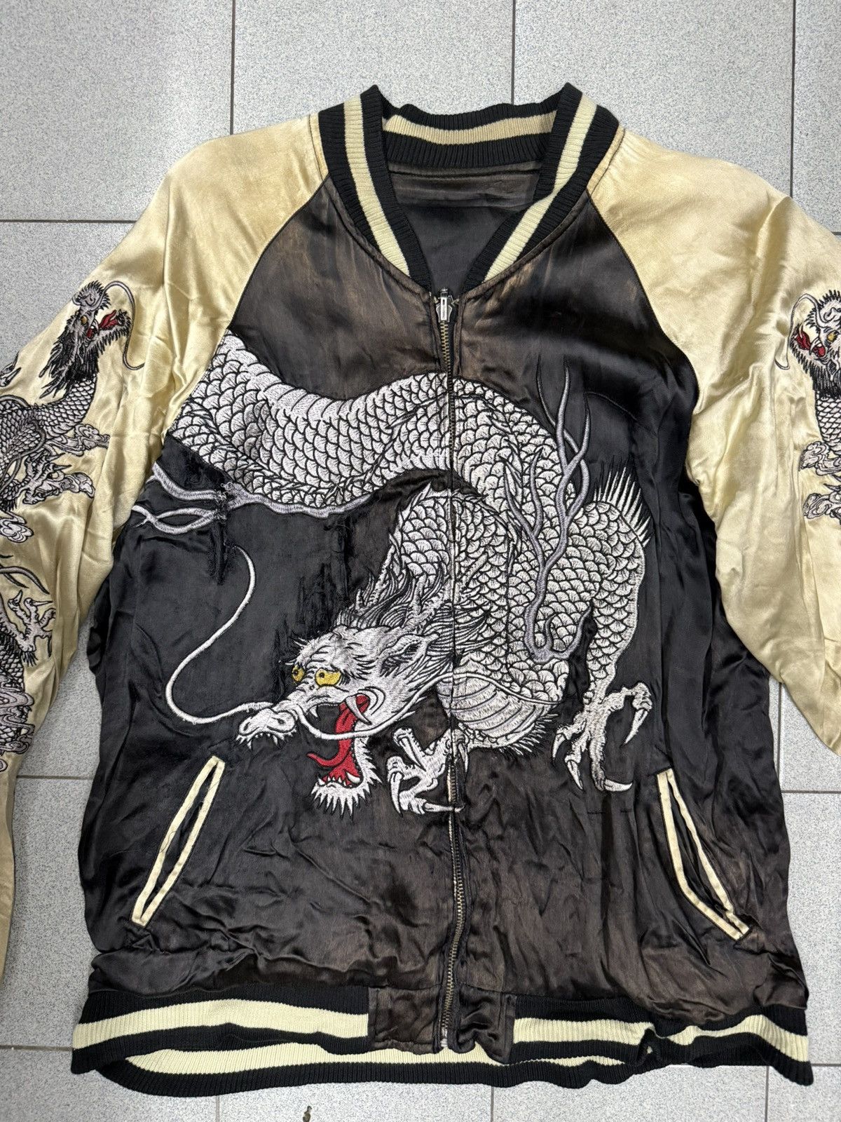 Japanese Brand VTG Ripped SUKAJAN Dragon Jacket Size US L / EU 52-54 / 3 - 3 Thumbnail