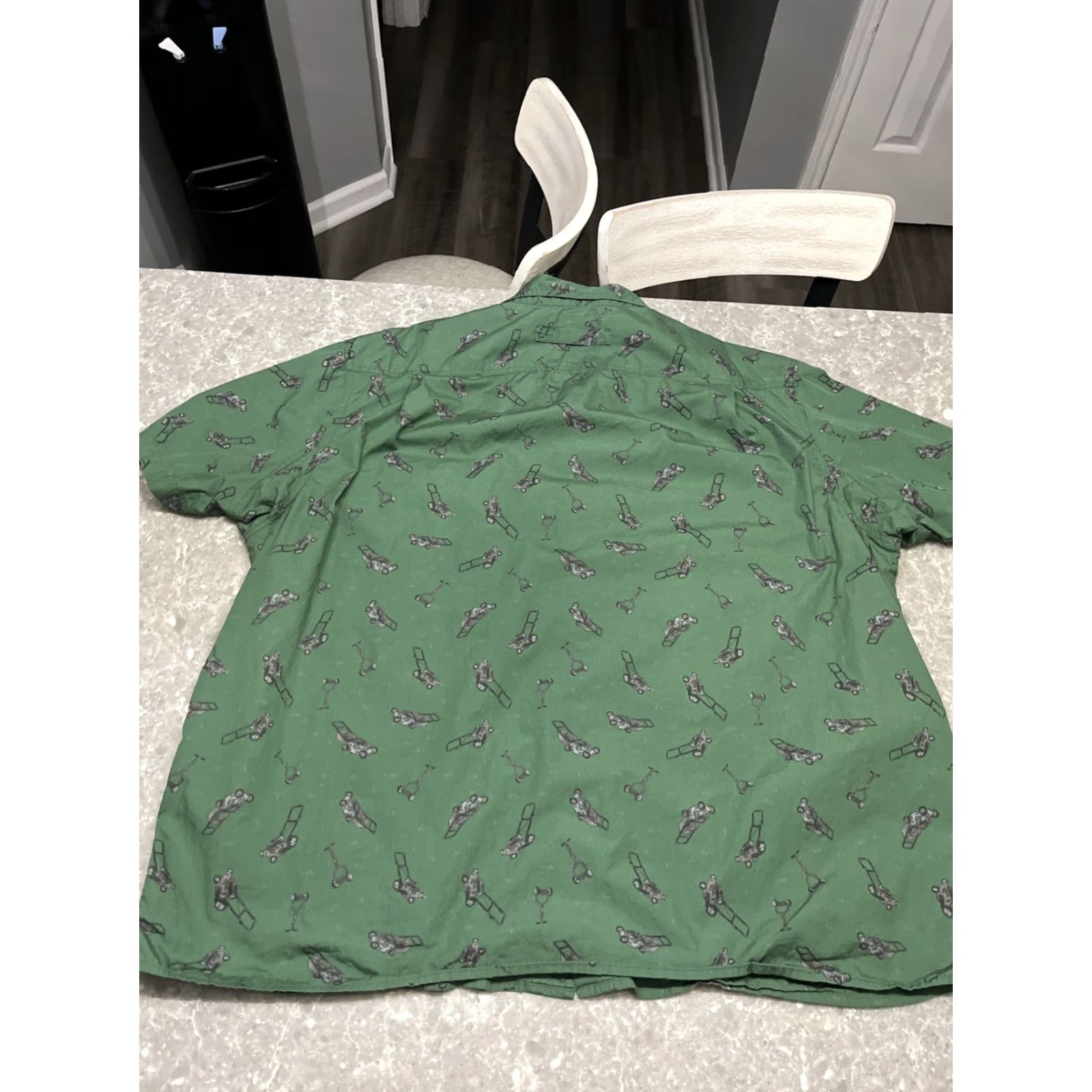 Duluth Trading Company Duluth Trading Untucked Shirt Mens 2Xl Tall Relaxed S/S Lawn Mower Print Cotton Size US XXL / EU 58 / 5 - 5 Thumbnail