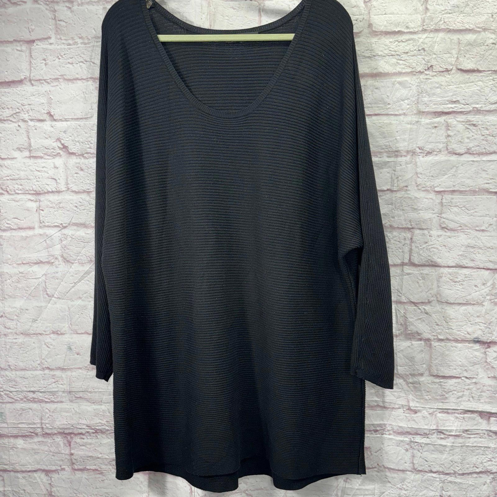 Other Black Ribbed Knit Oversized Sweater Size 2X Size XXL / US 16-18 / IT 52-54 - 1 Thumbnail