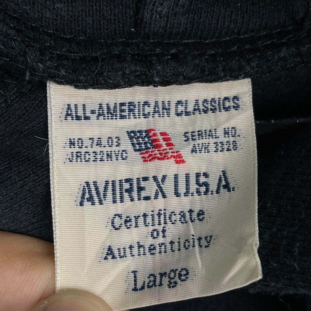 Avirex × Vintage Avirex USA Sweatshirt Hoodie Black Pullover Jumper Size L Size US L / EU 52-54 / 3 - 5 Thumbnail
